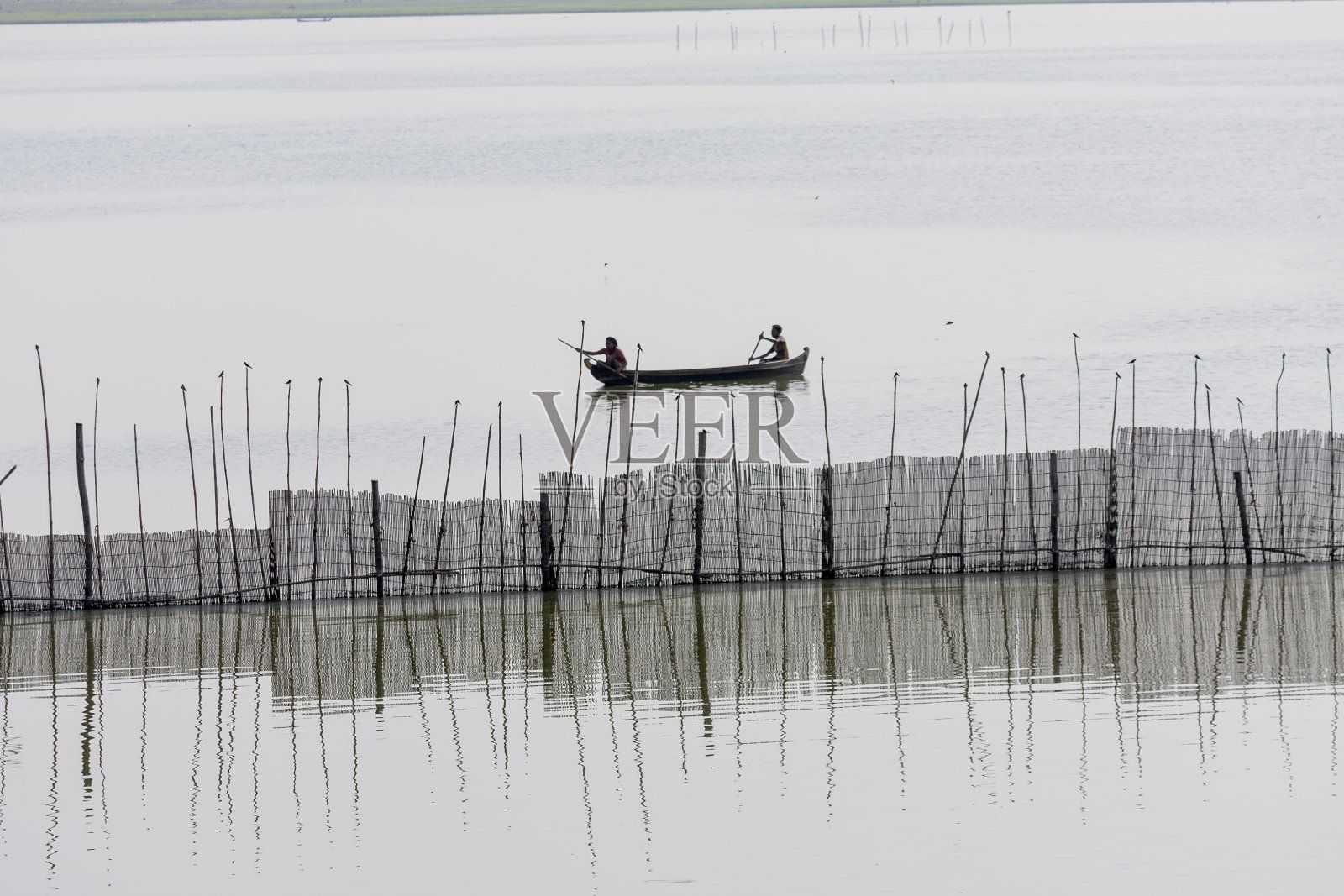 Taungthaman Lake, Amarapura镇，缅甸照片摄影图片