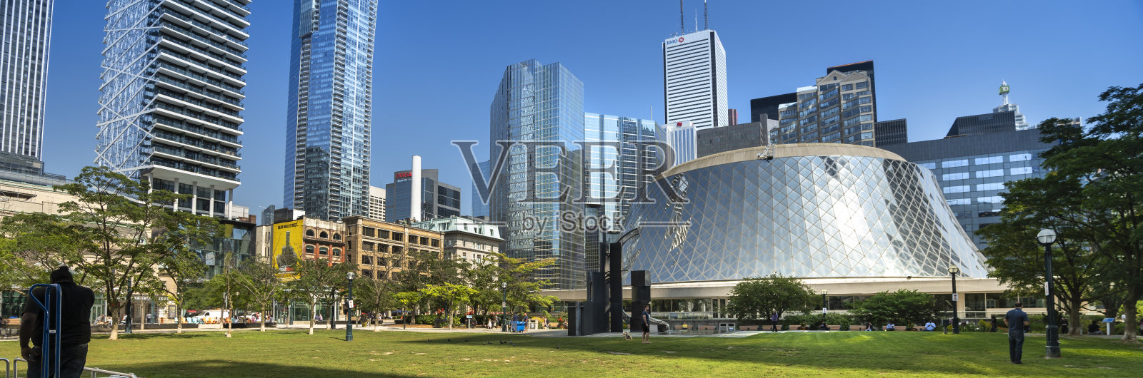 加拿大安大略省多伦多市中心城市天际线全景视图照片摄影图片