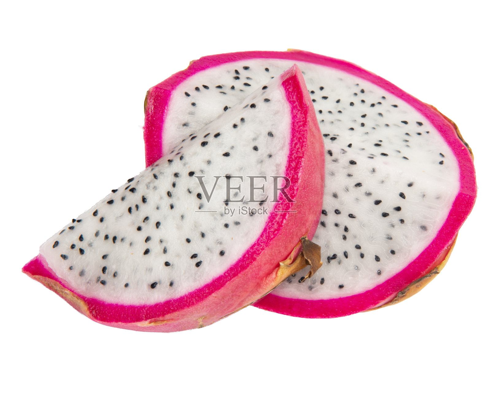 在白色背景上孤立的新鲜火龙果照片摄影图片