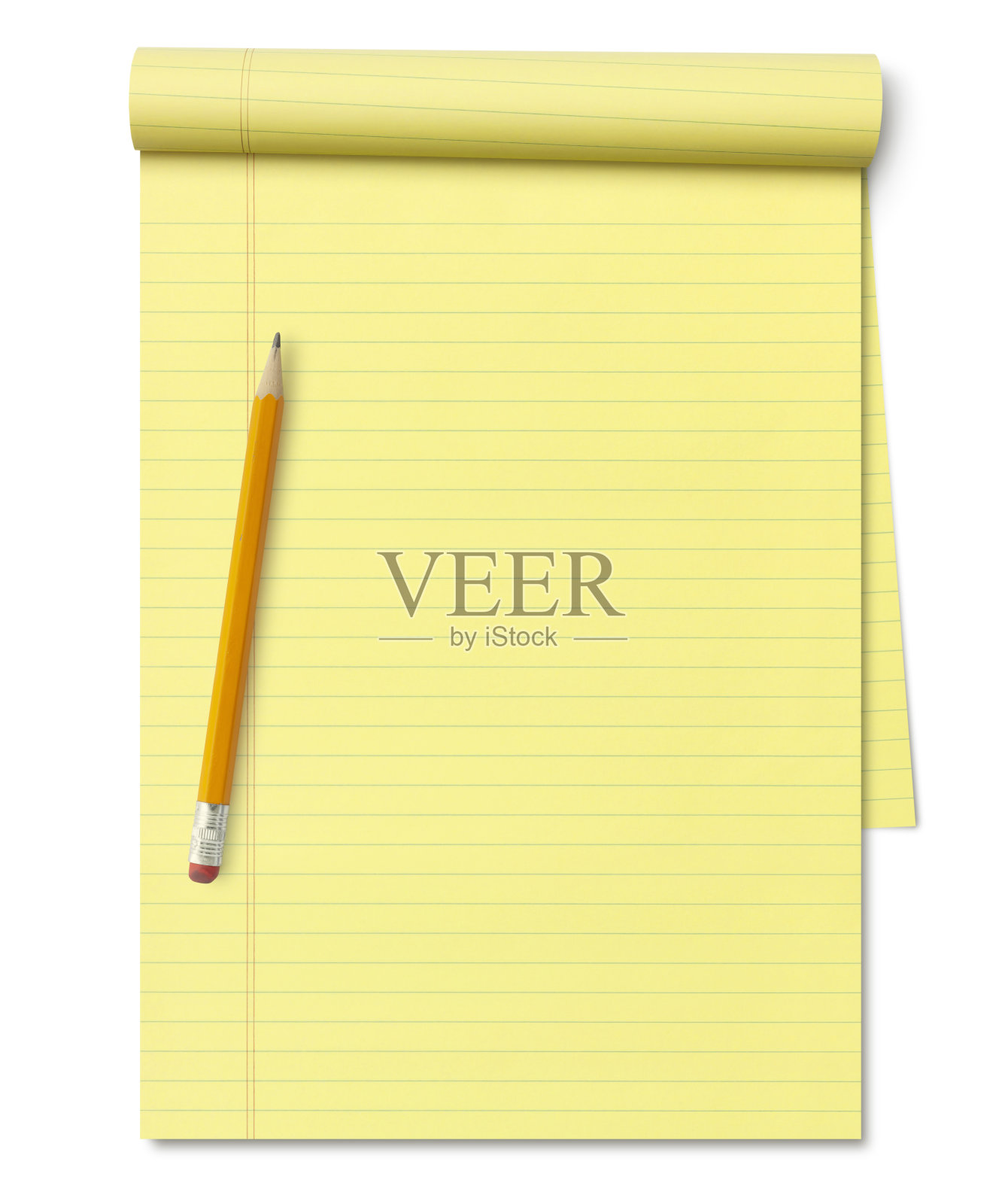 带铅笔的黄色记事本照片摄影图片