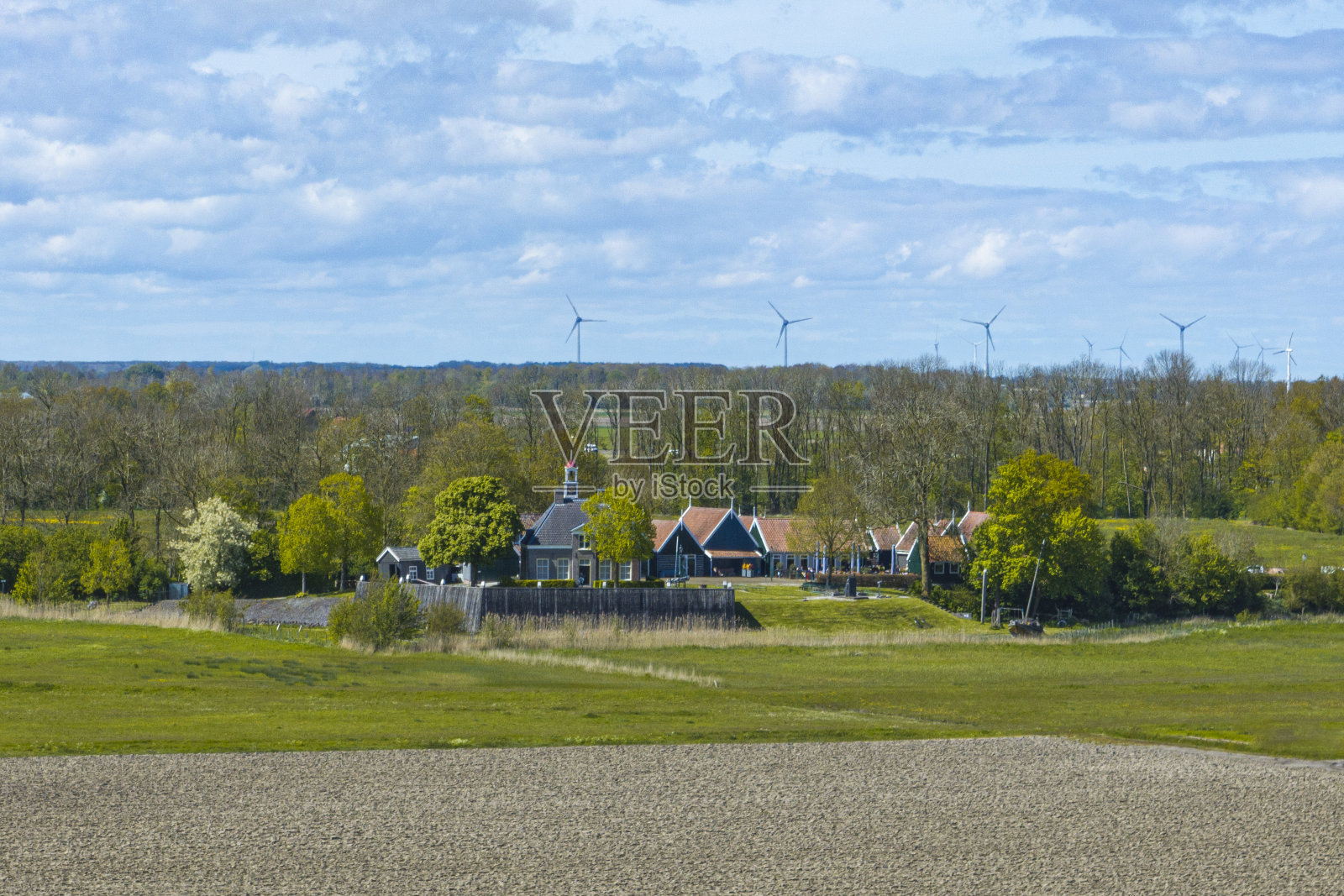 Schokland以前是弗莱福兰岛的Zuiderzee岛照片摄影图片