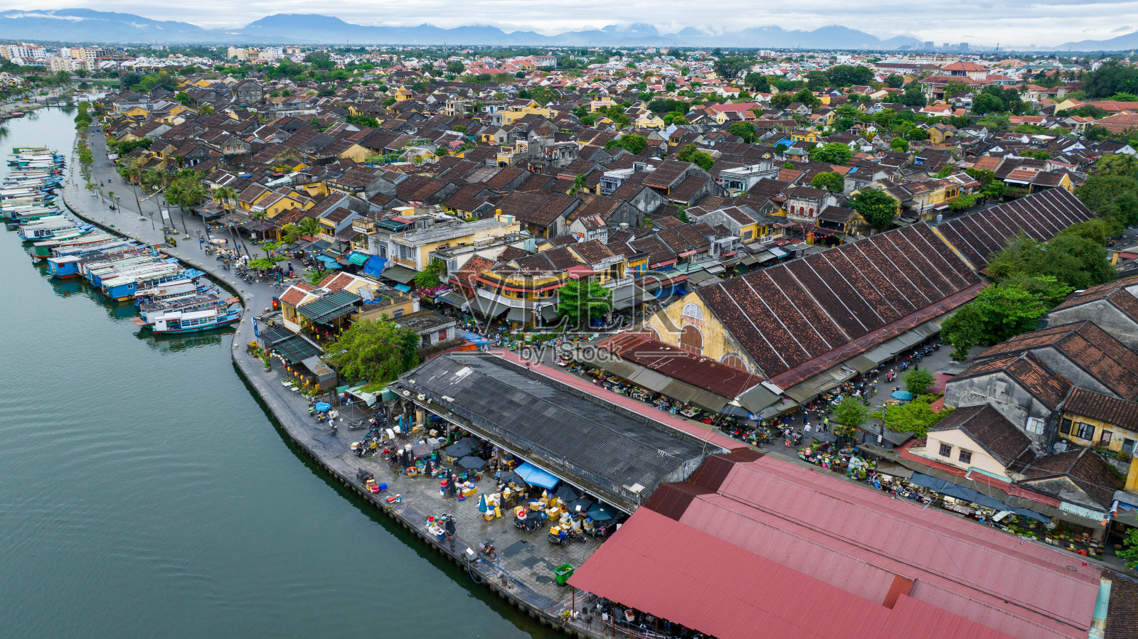 广南省会安古镇鸟瞰图照片摄影图片