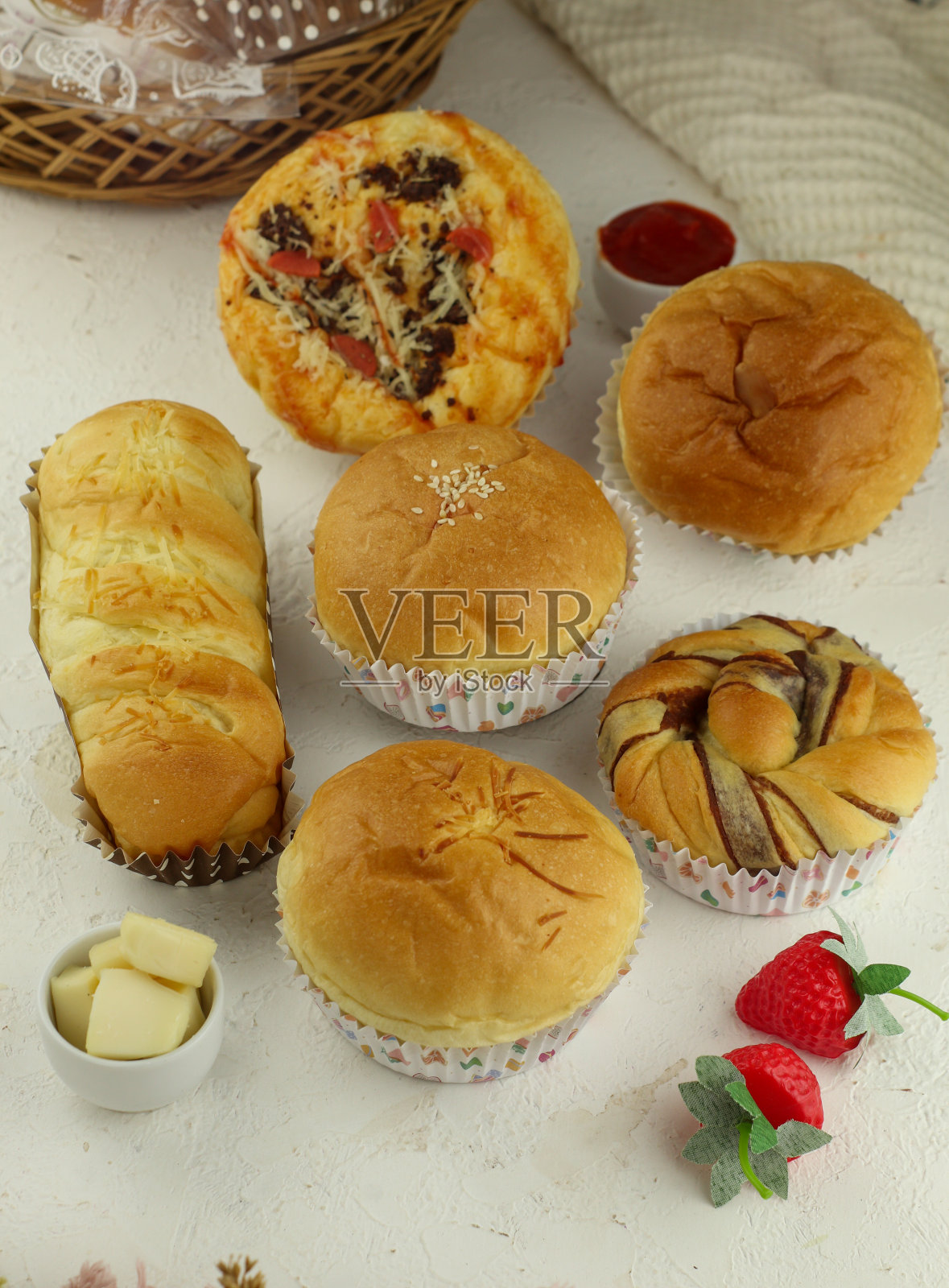 各种各样的面包照片摄影图片