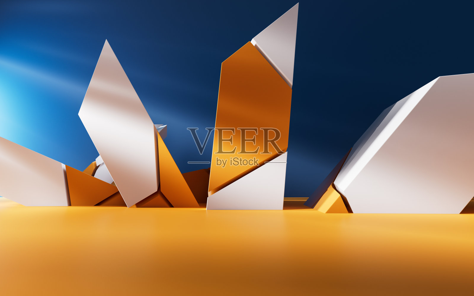 抽象几何内部结构，3d渲染。照片摄影图片