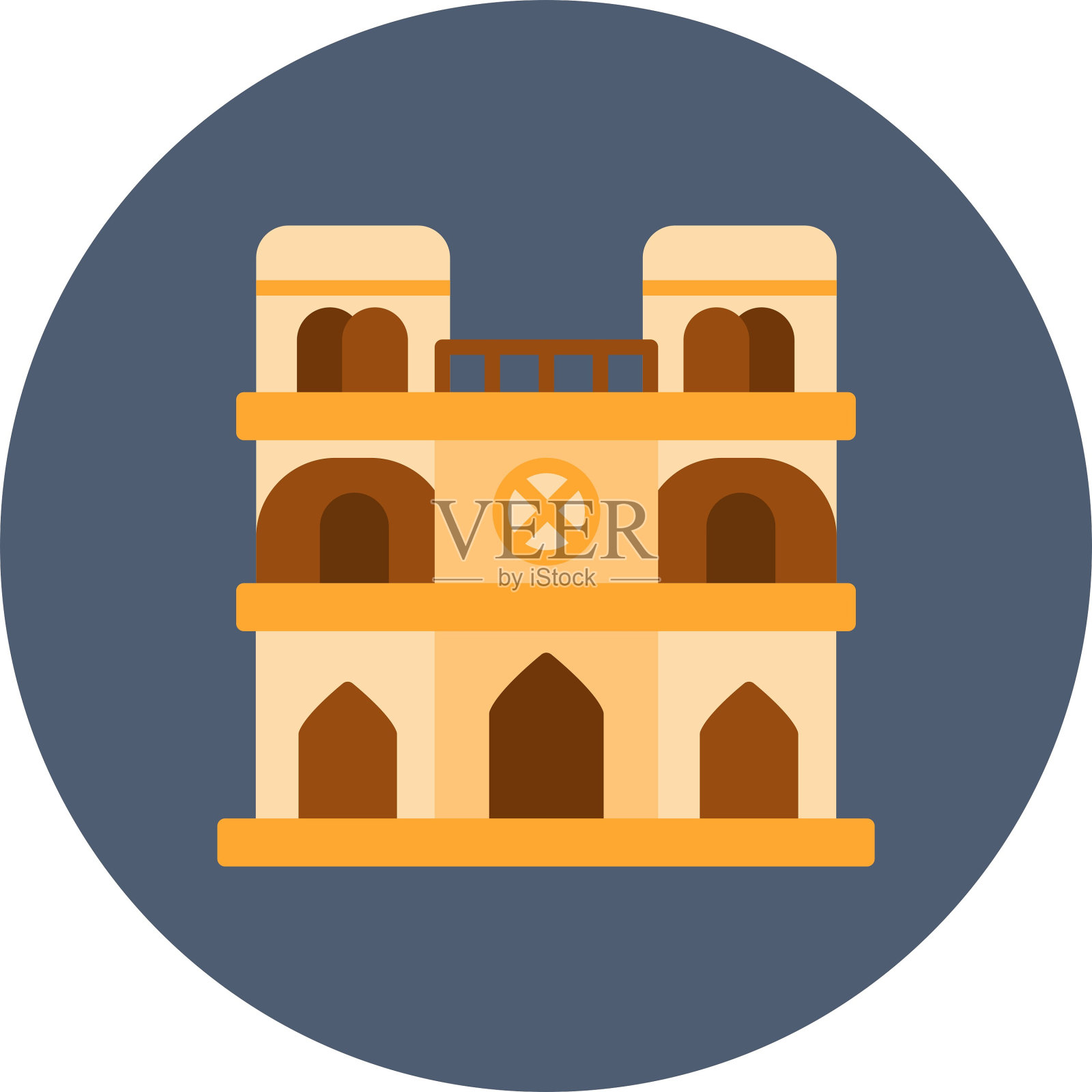 圣母院标志插画图片素材