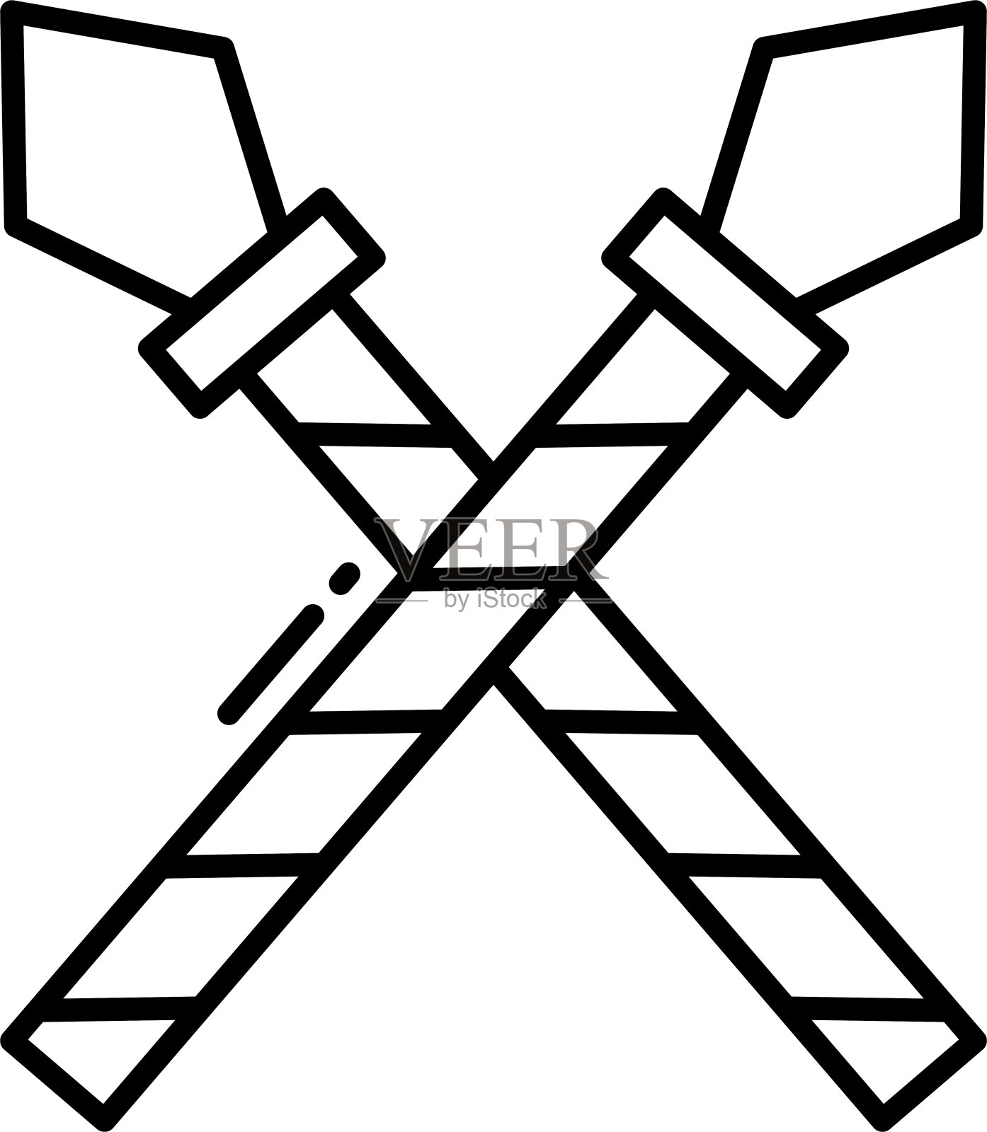矛轮廓矢量图插画图片素材