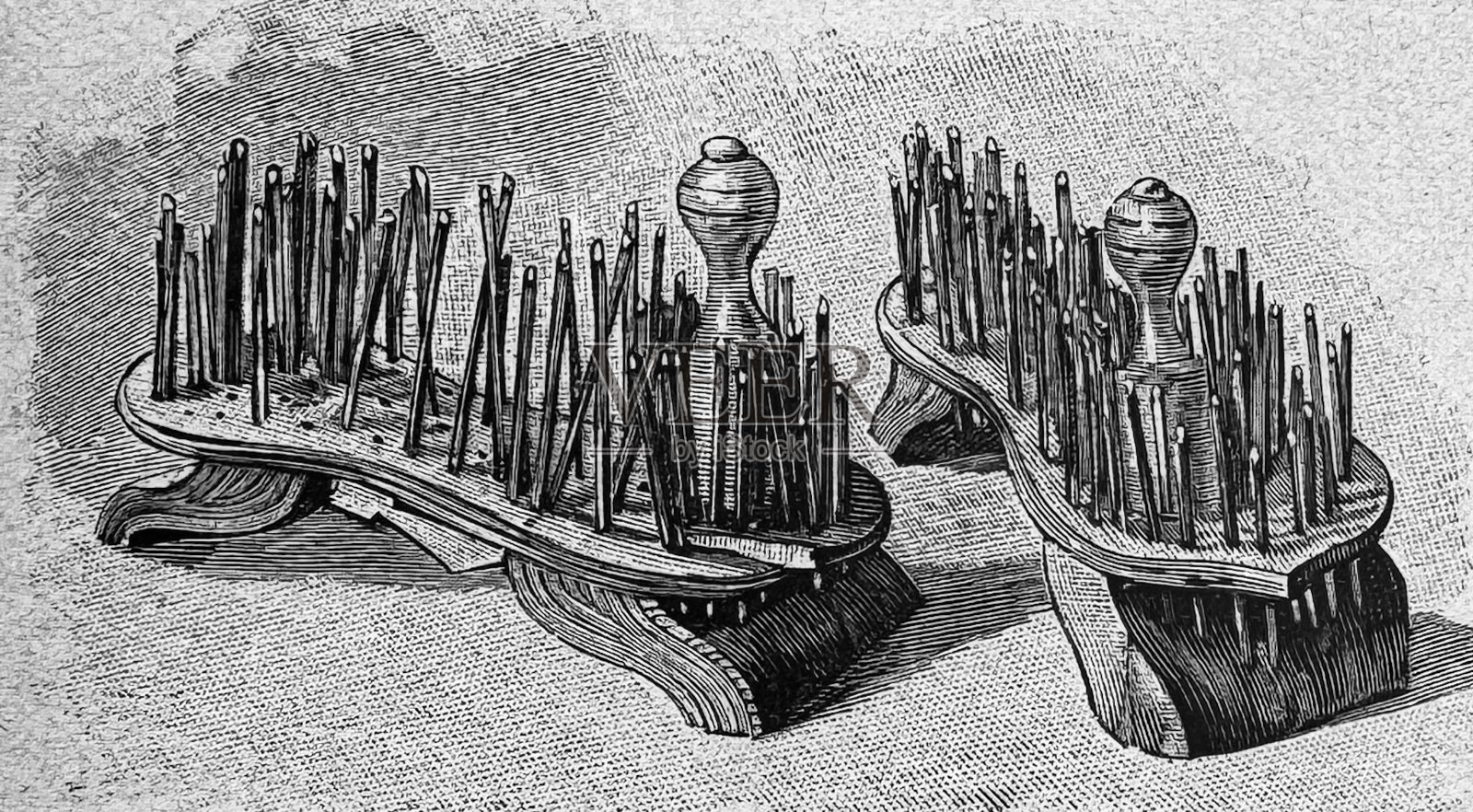 有铁钉的苦行僧凉鞋插画图片素材