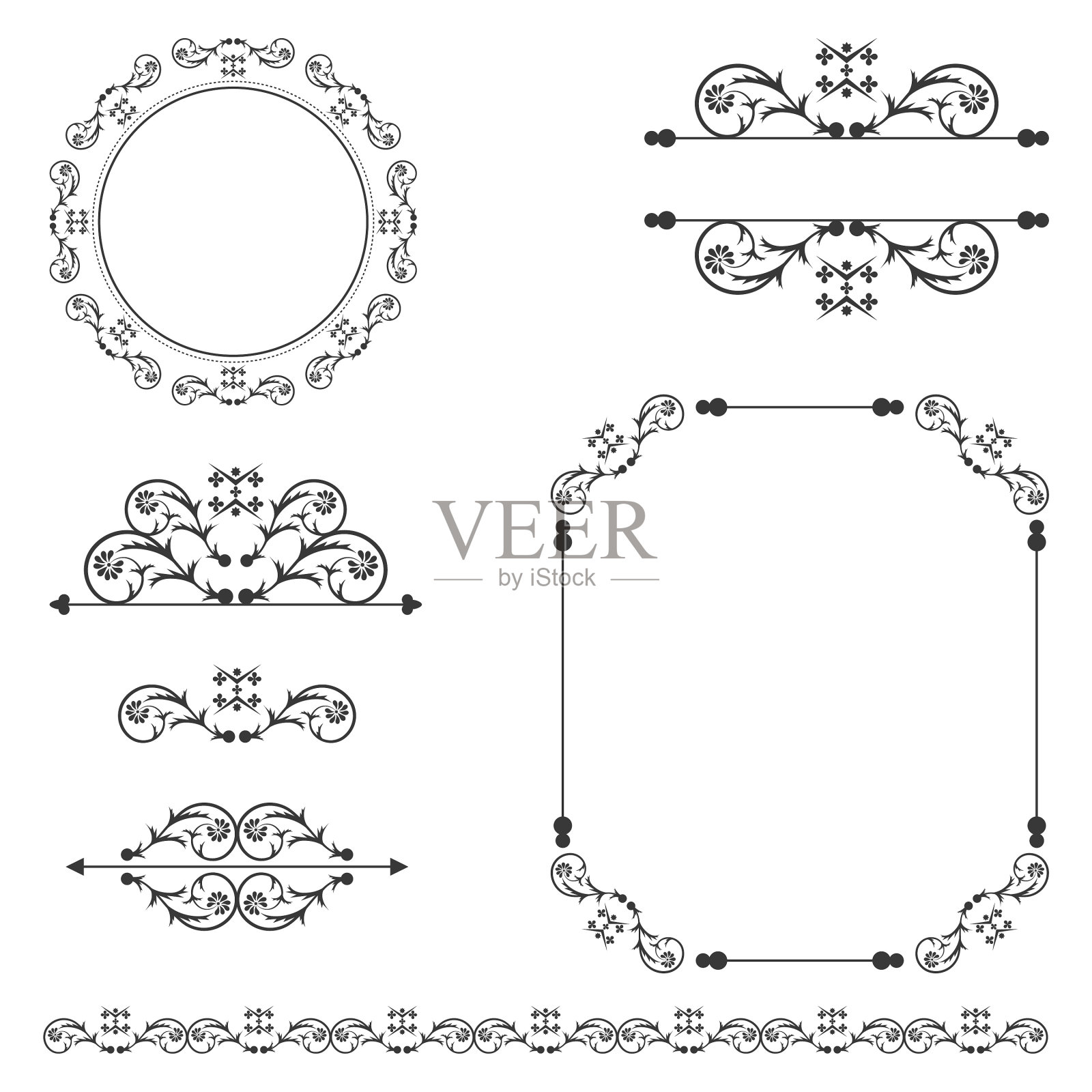 装饰矢量框架和边界插画图片素材