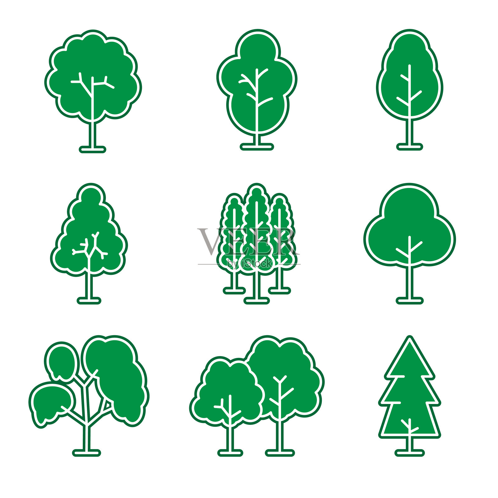 树木的图标。插画图片素材