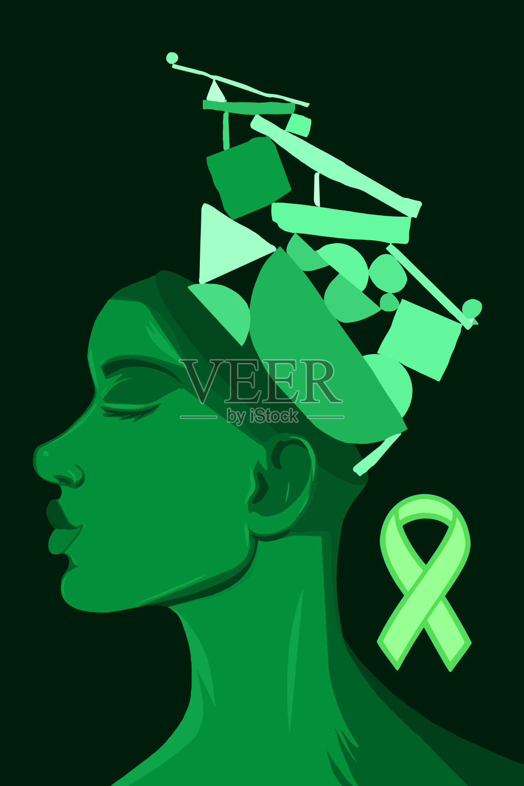 世界精神卫生日的插图海报插画图片素材