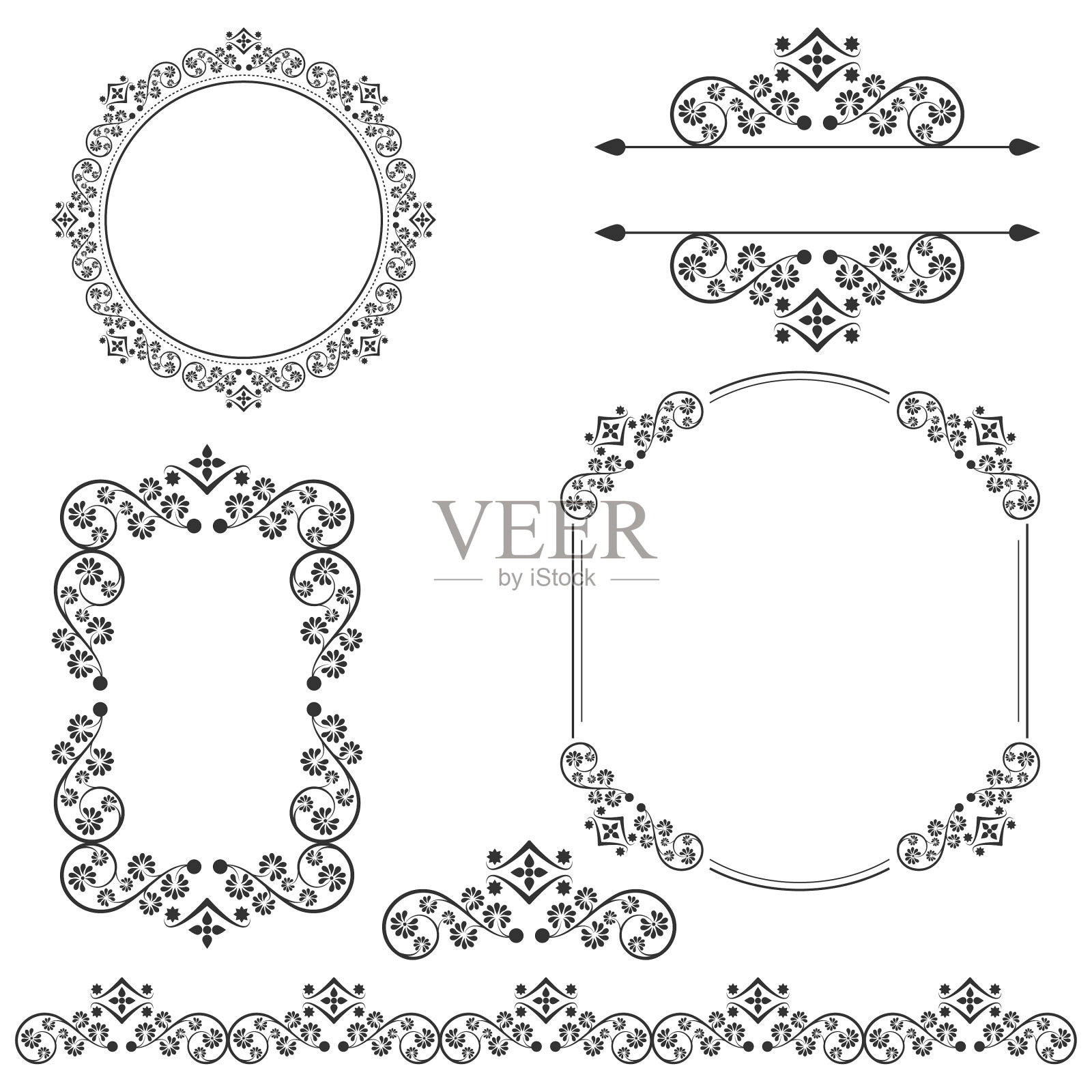 装饰框矢量集插画图片素材