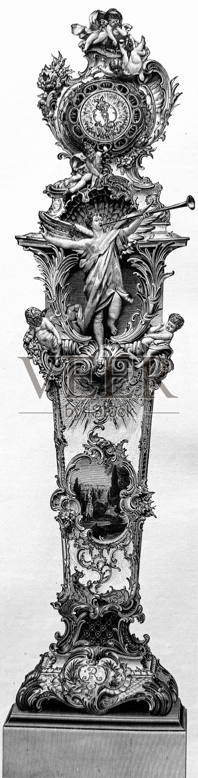 瓷钟插画图片素材