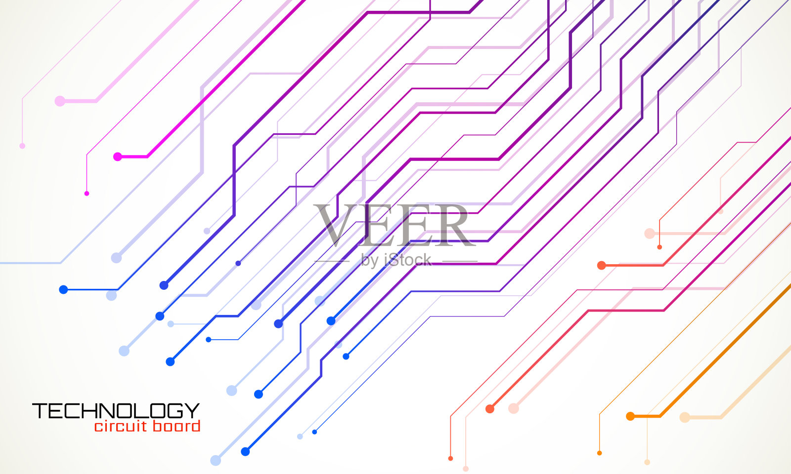 以电路板为抽象背景，进行技术设计。高科技连接系统插画图片素材