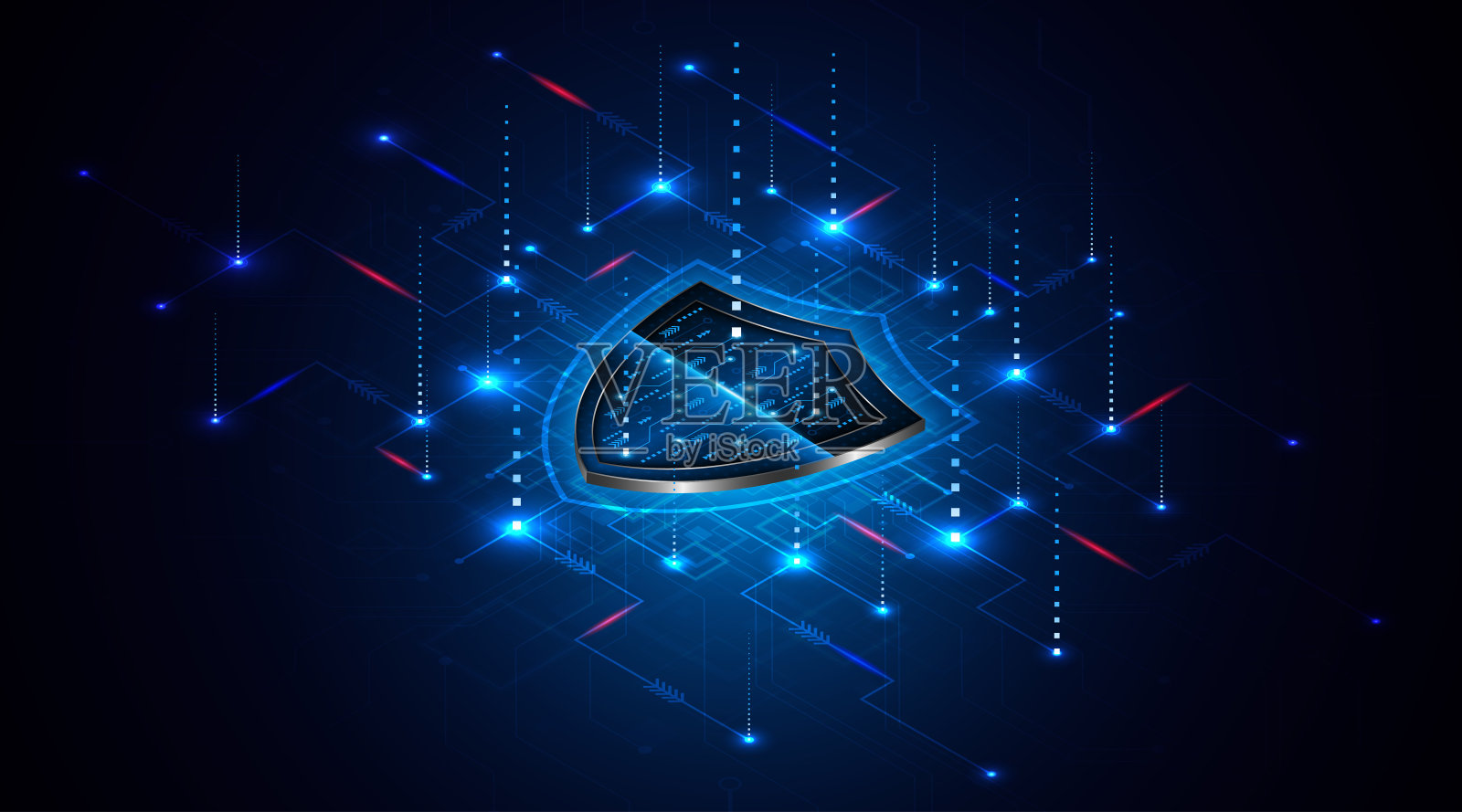 抽象技术电路板背景用屏蔽符号插画图片素材