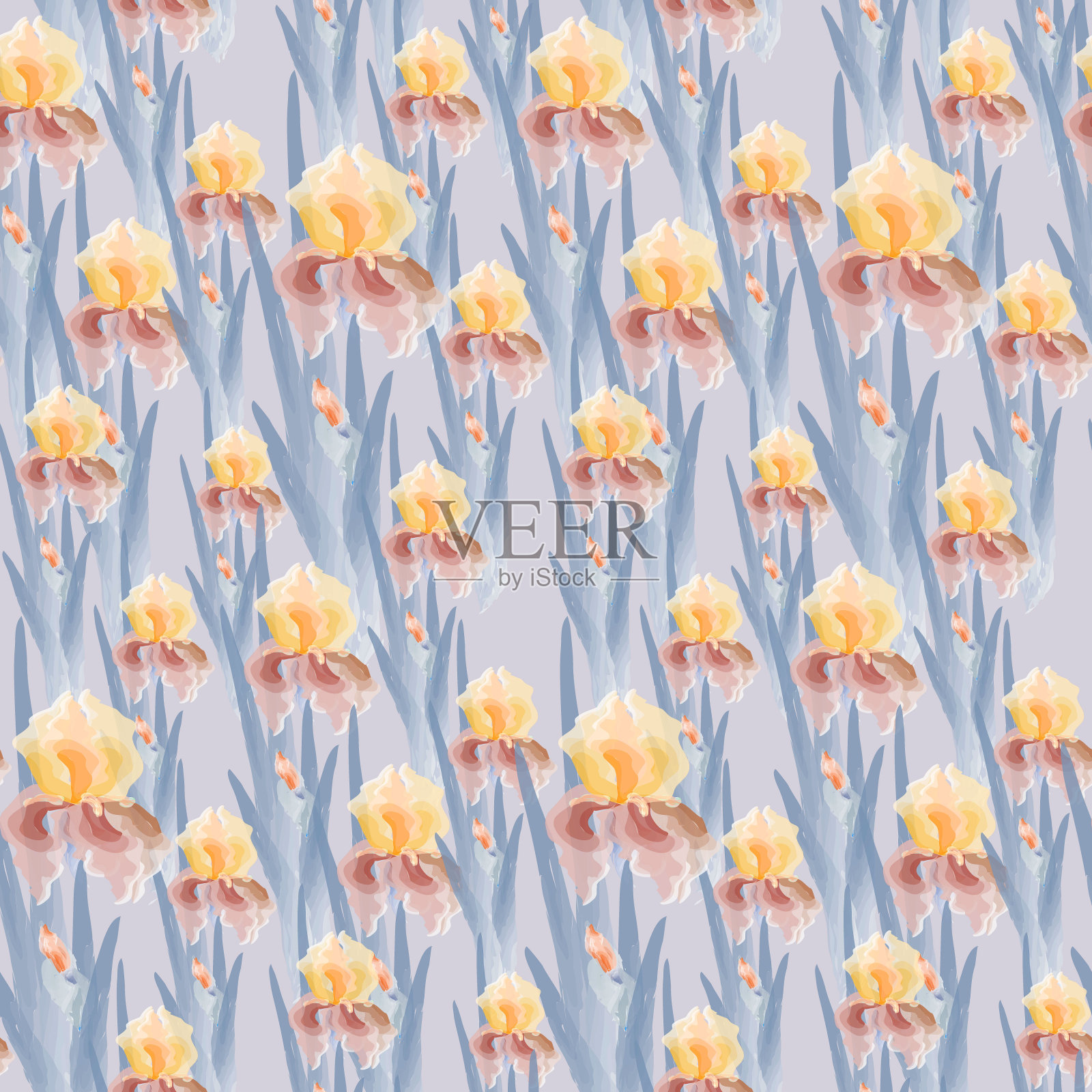 水彩虹膜插画图片素材