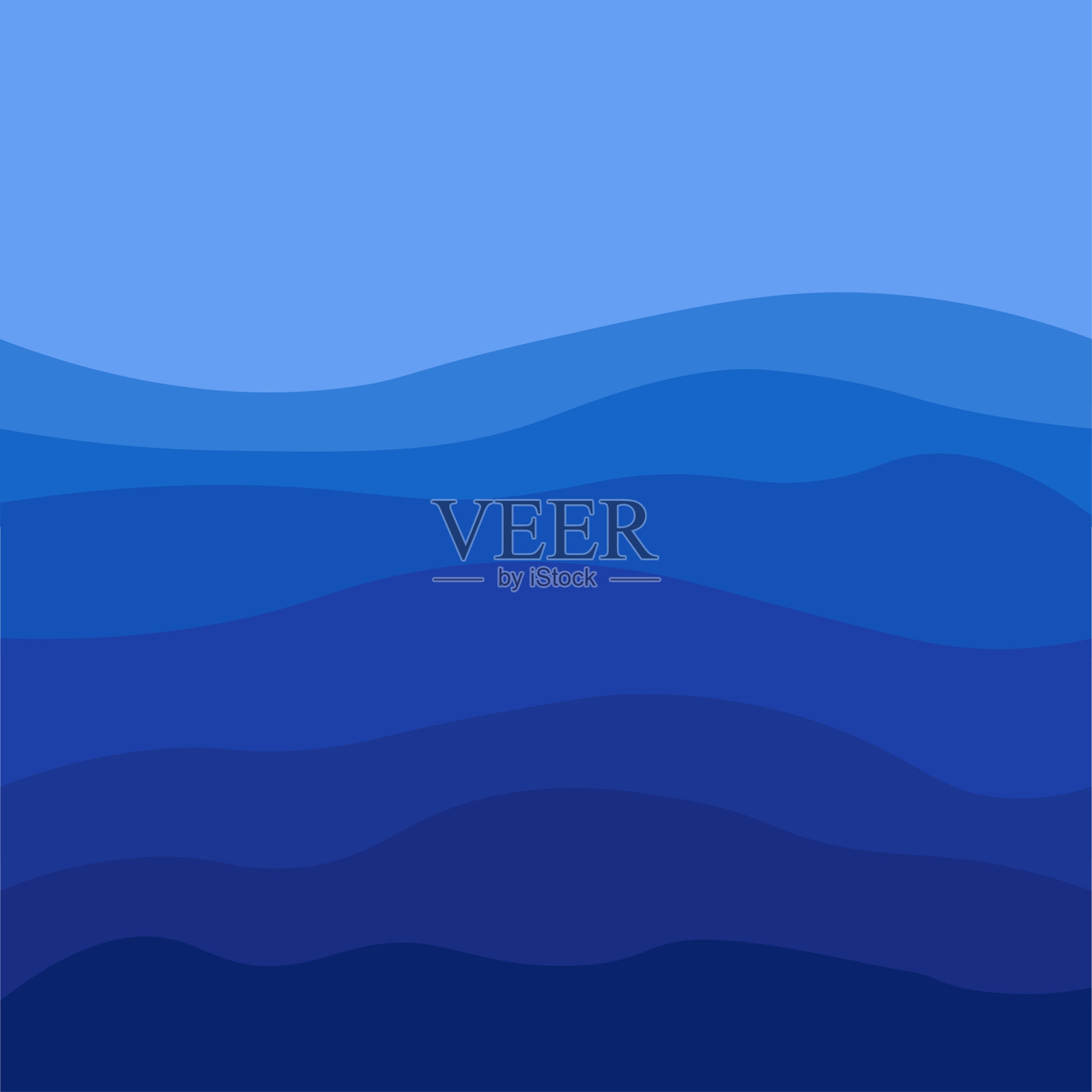 到达海岸线的海浪。海滩，沙滩，有蓝色波浪的海岸。插画图片素材