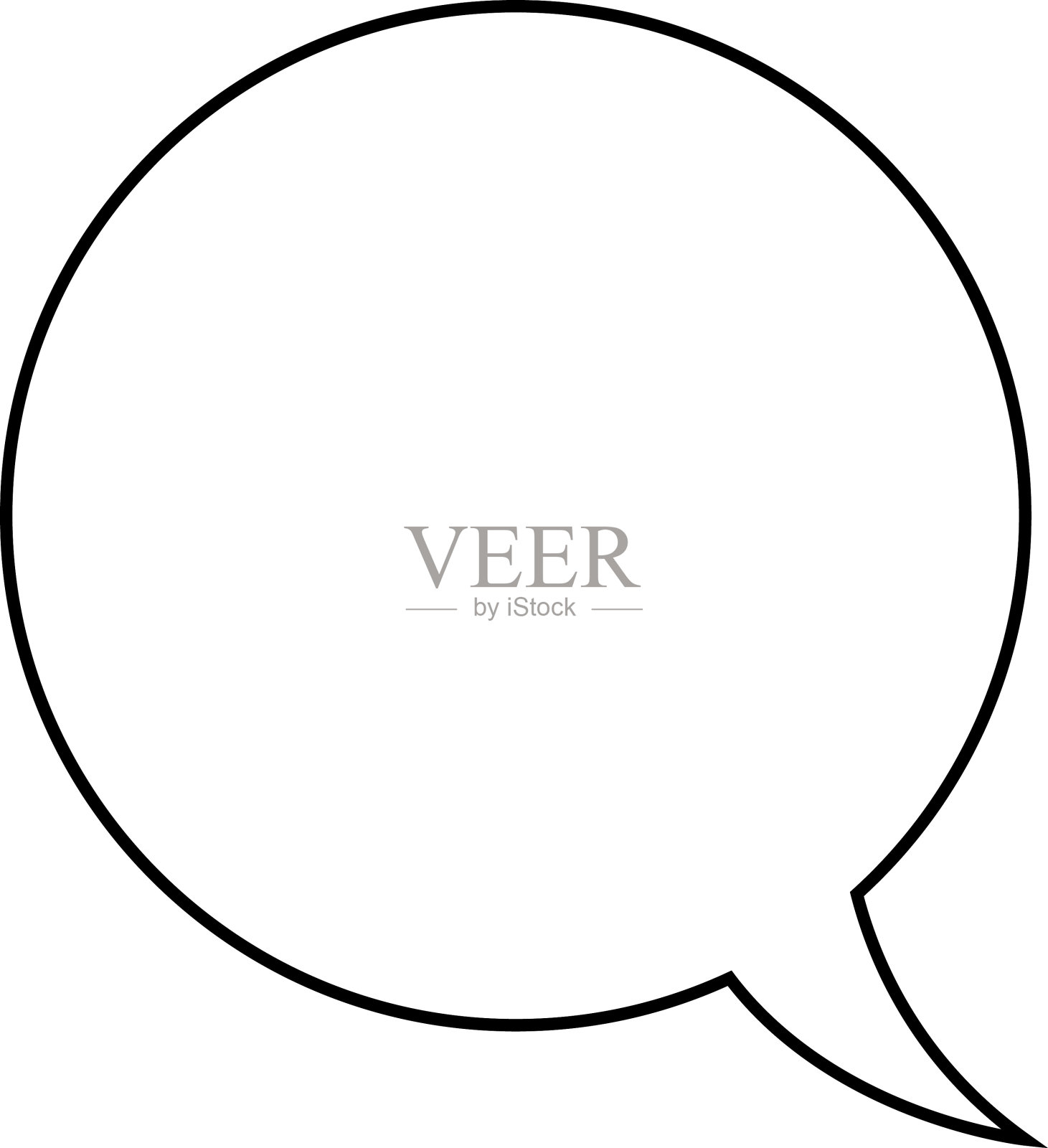 一套空白的白色语音气泡在平面设计，聊天框，消息框图标。气球涂鸦风格的思维符号符号。语音气泡被隔离在背景上。插画图片素材