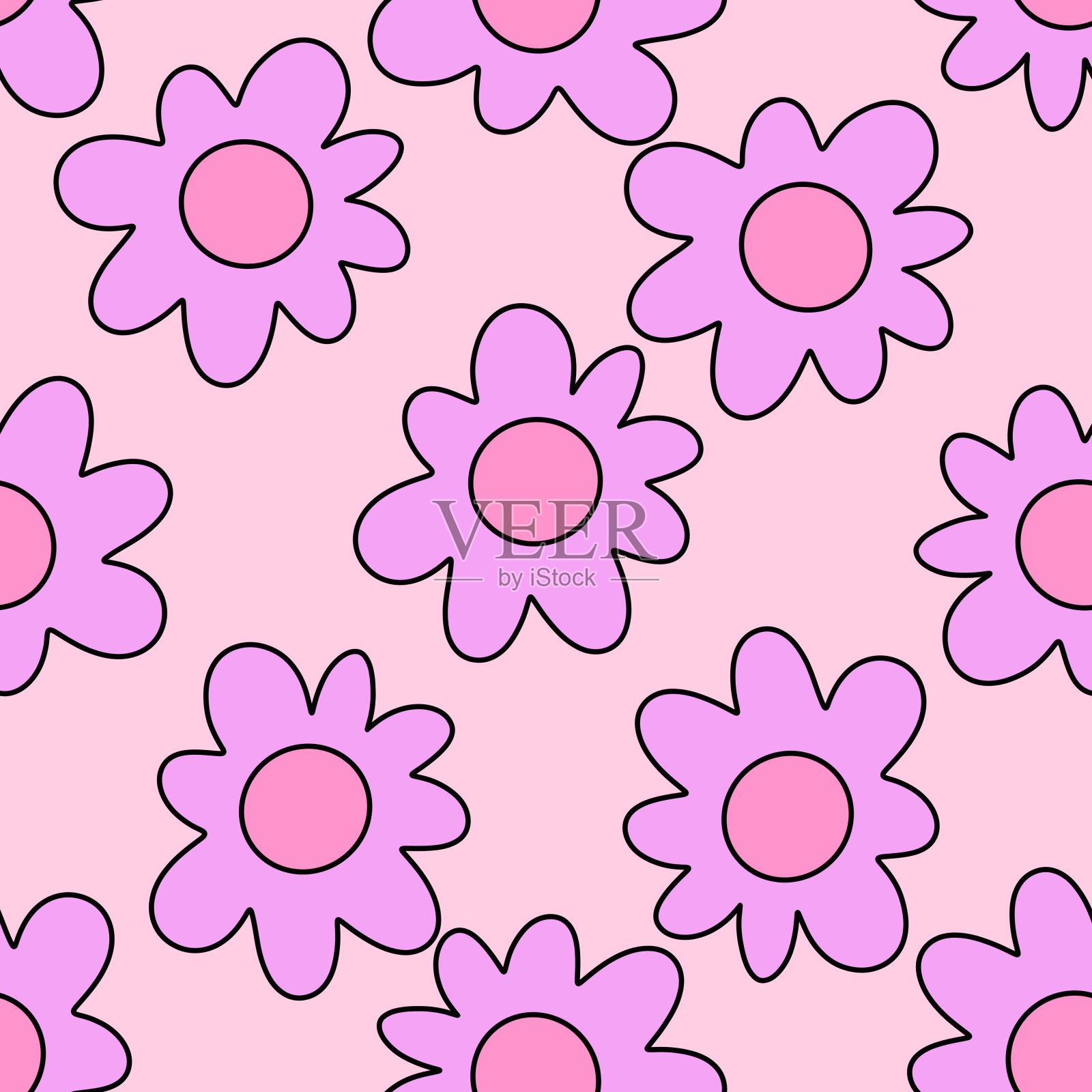 用于织物和纺织品的无缝花卉图案插画图片素材