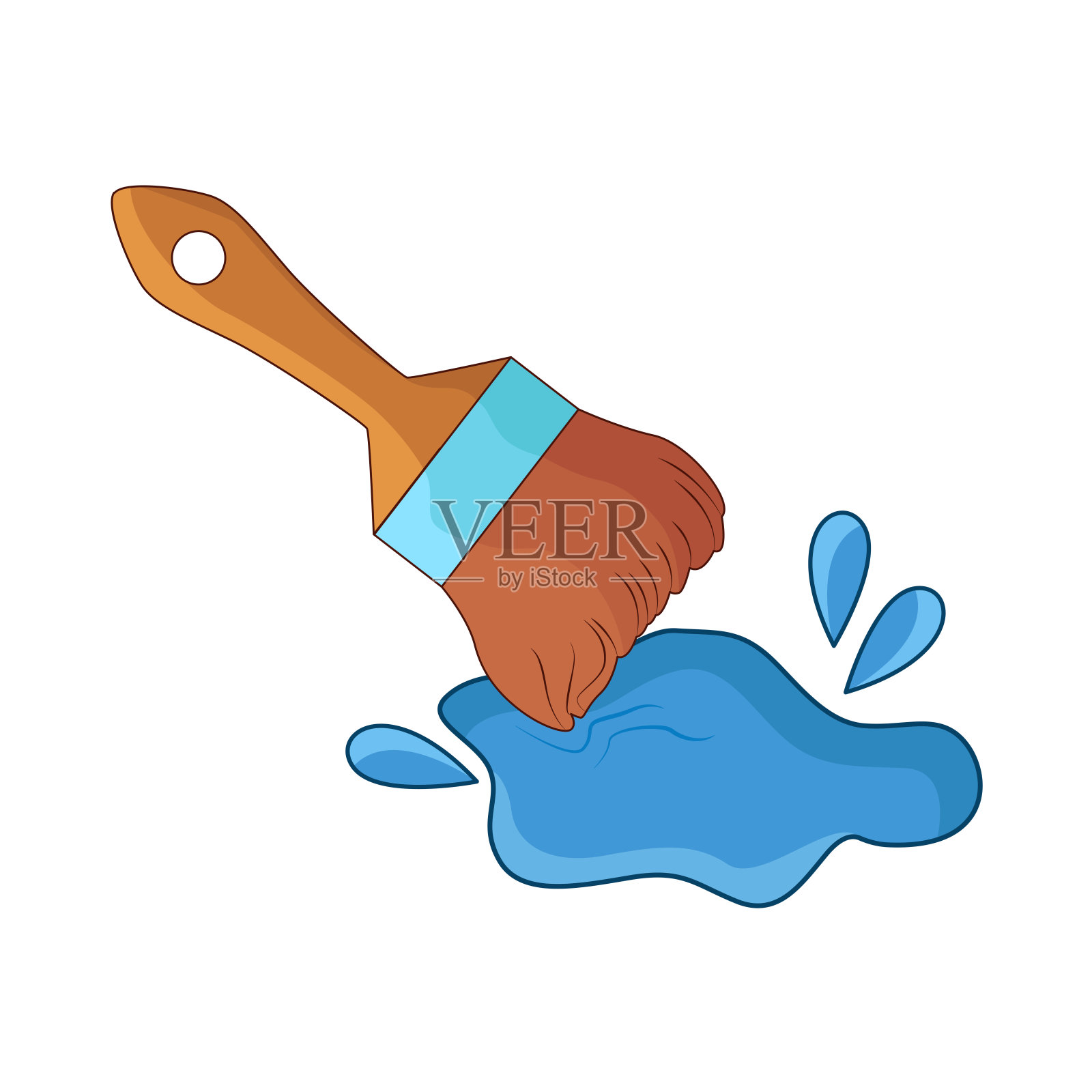 油漆刷插画图片素材