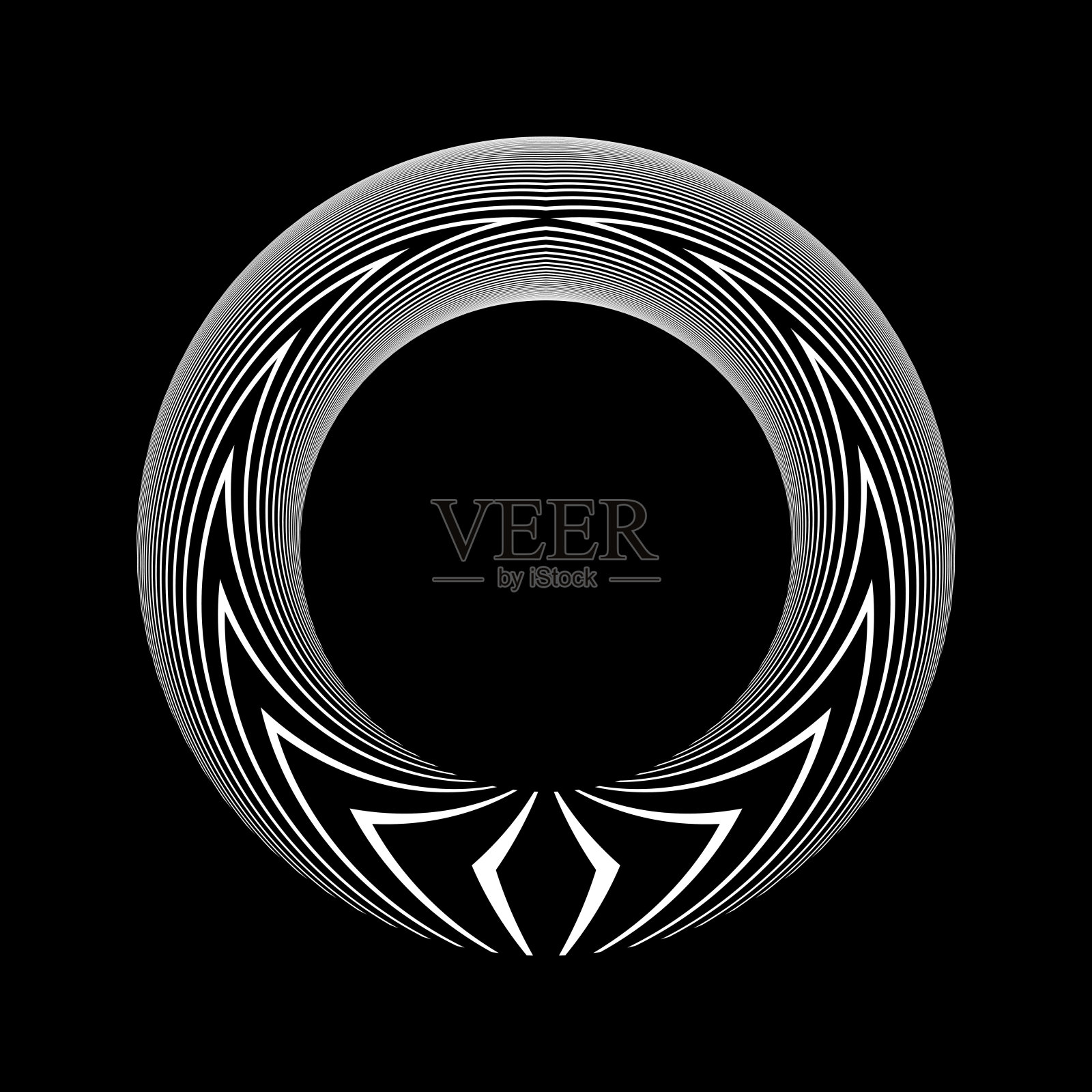 抽象圆形设计元素与3D错觉效果。插画图片素材