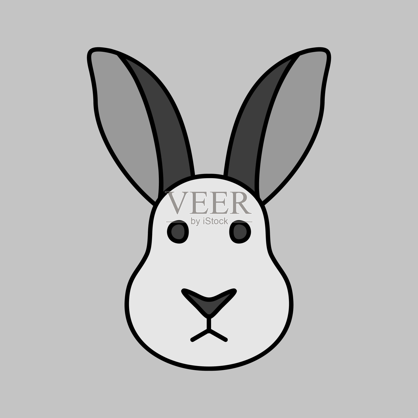 兔子图标。农场动物矢量图插画图片素材