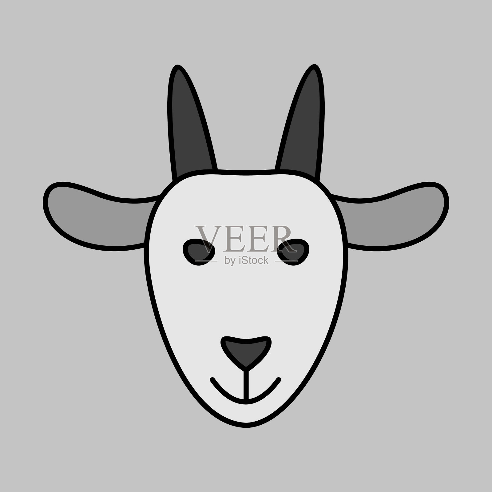 山羊图标。农场动物矢量图插画图片素材