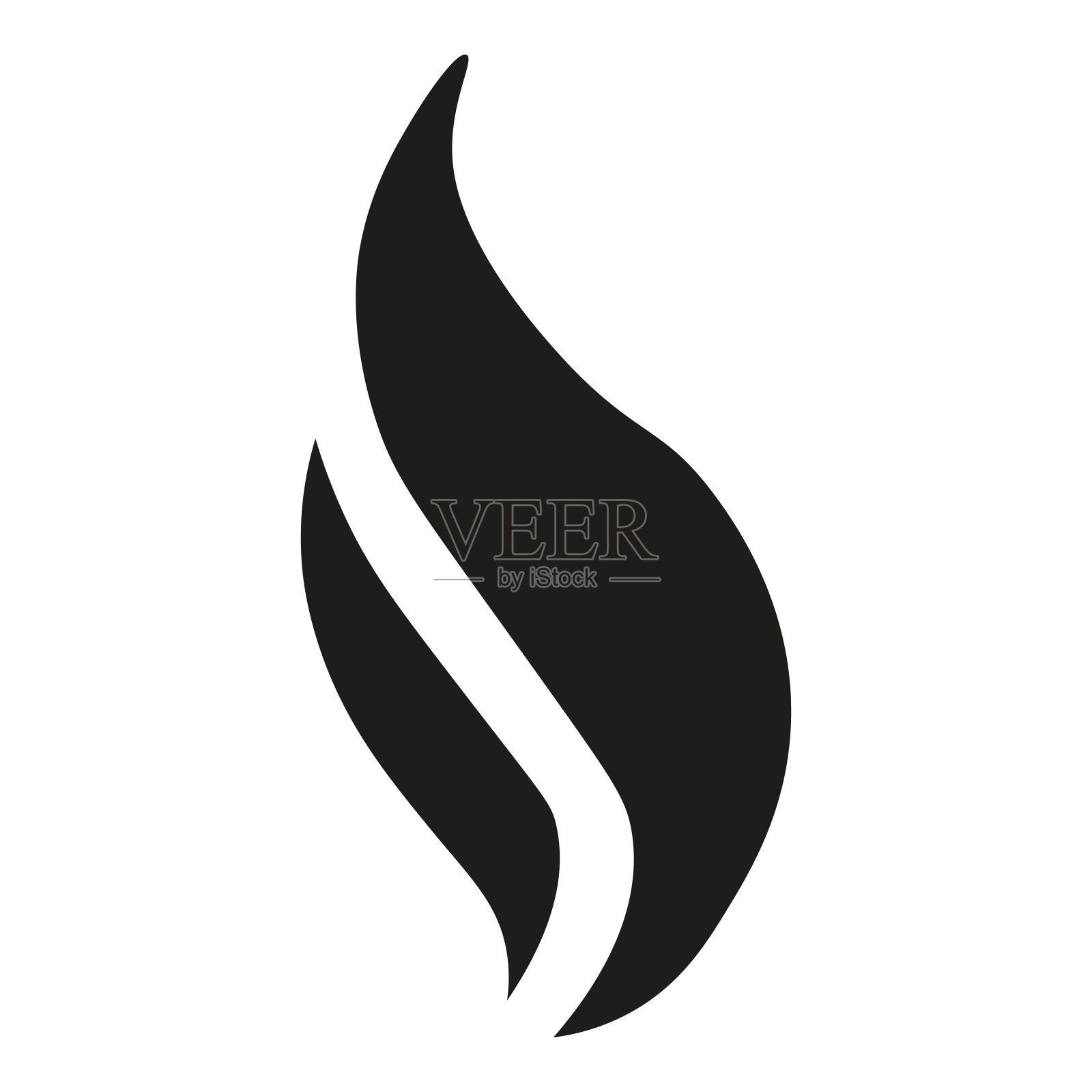 光滑的黑色抽象火焰轮廓插图插画图片素材