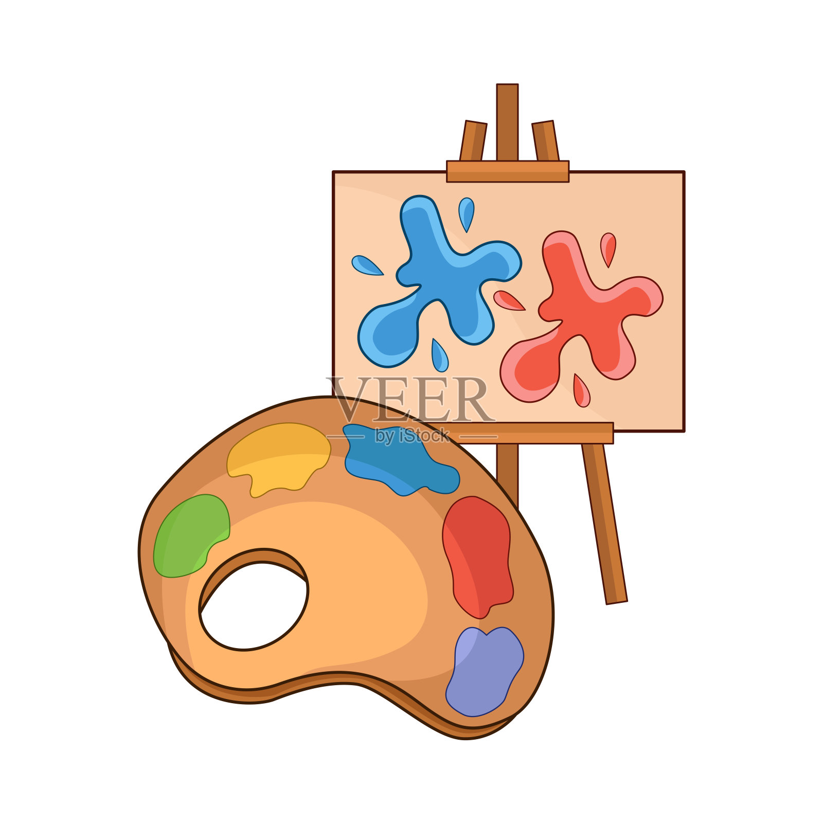 油漆调色板插画图片素材