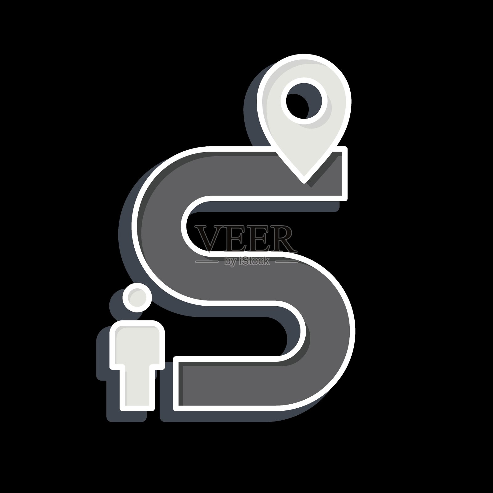 图标目的地2。与导航符号相关。光滑的风格。简单的设计说明插画图片素材