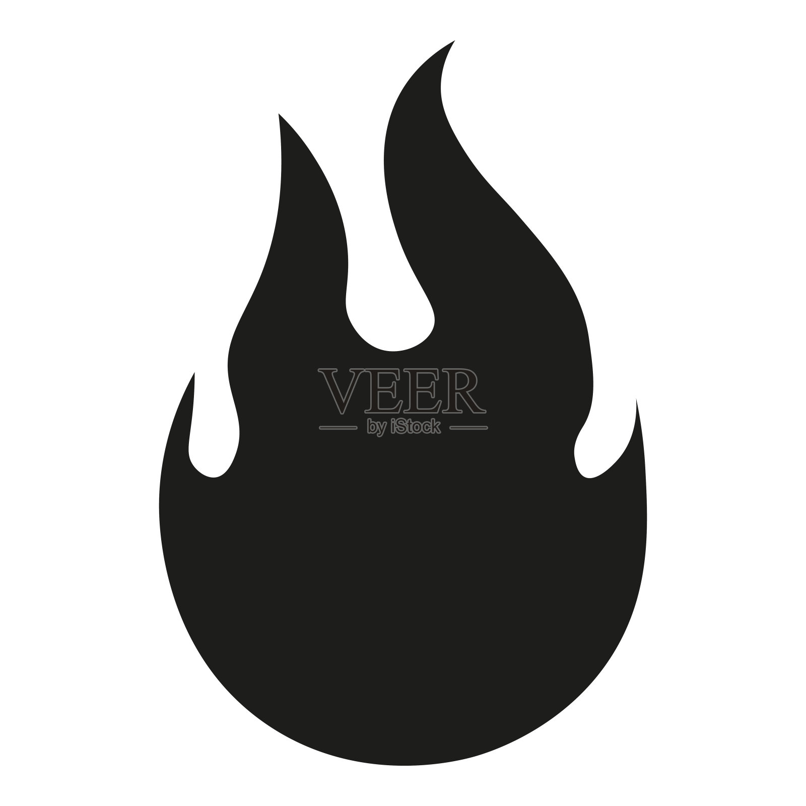 黑色火焰图标火焰矢量插图插画图片素材