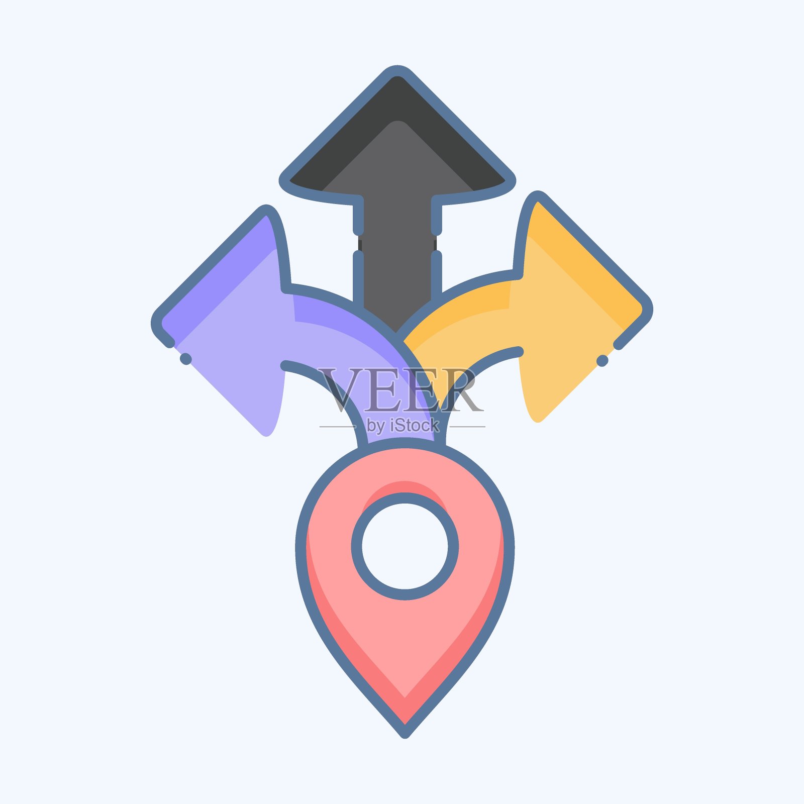 图标的方向。与导航符号相关。涂鸦风格。简单的设计说明插画图片素材