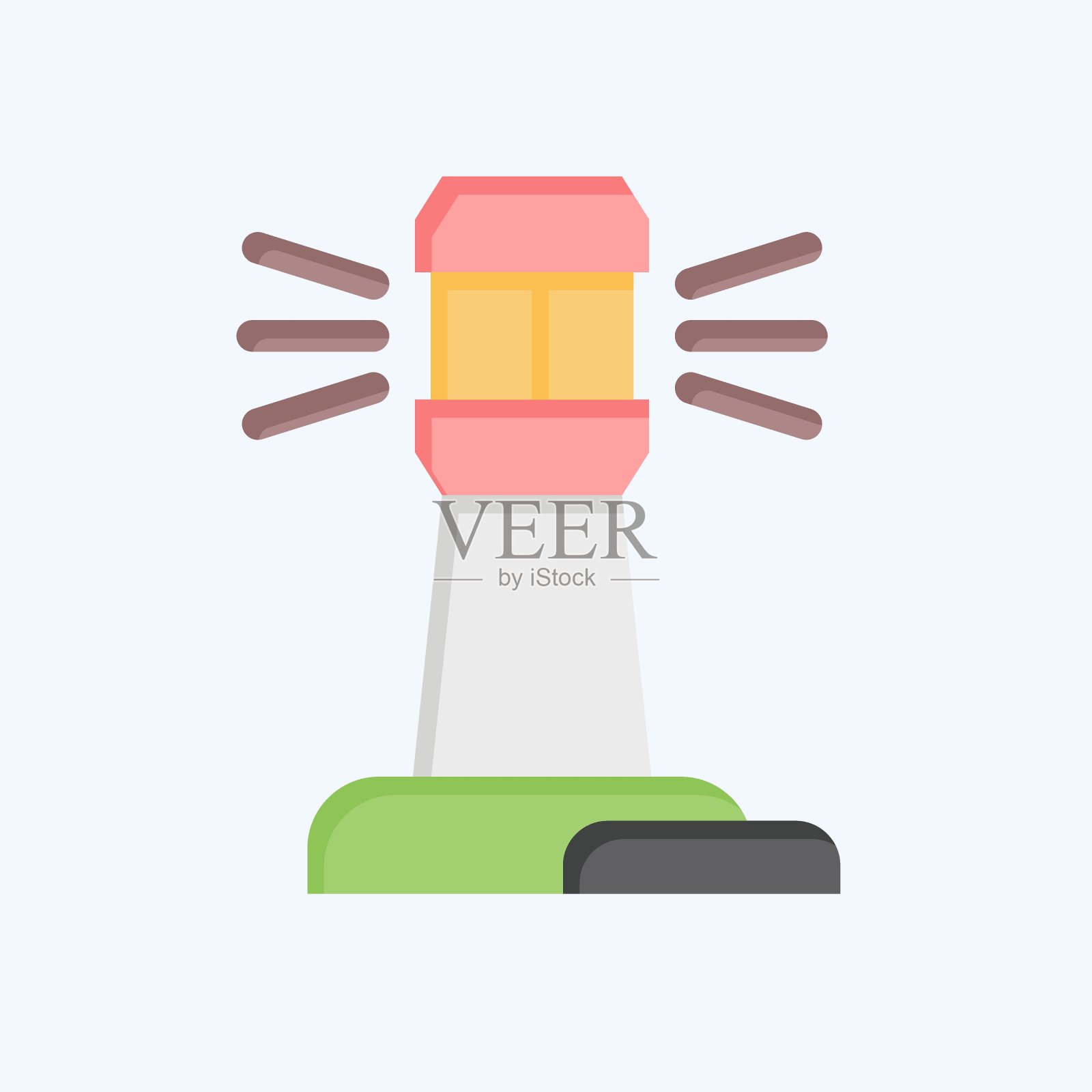 图标灯塔。与导航符号相关。平的风格。简单的设计说明插画图片素材