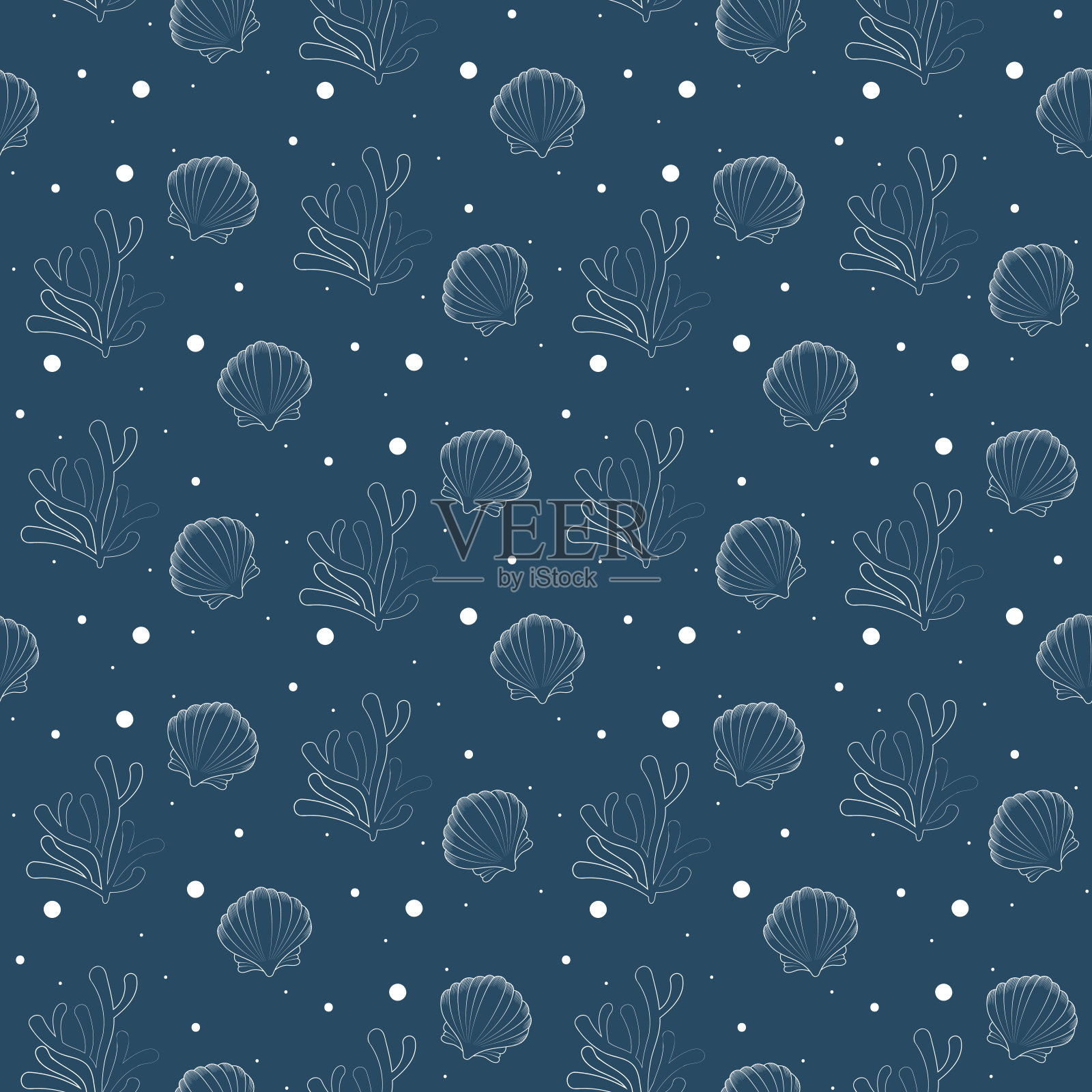 贝壳印花插画图片素材