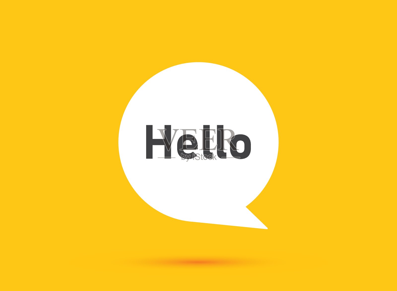 你好，讲话泡沫图标在平面风格。Hi信息矢量插图孤立的背景。欢迎标识经营理念。插画图片素材