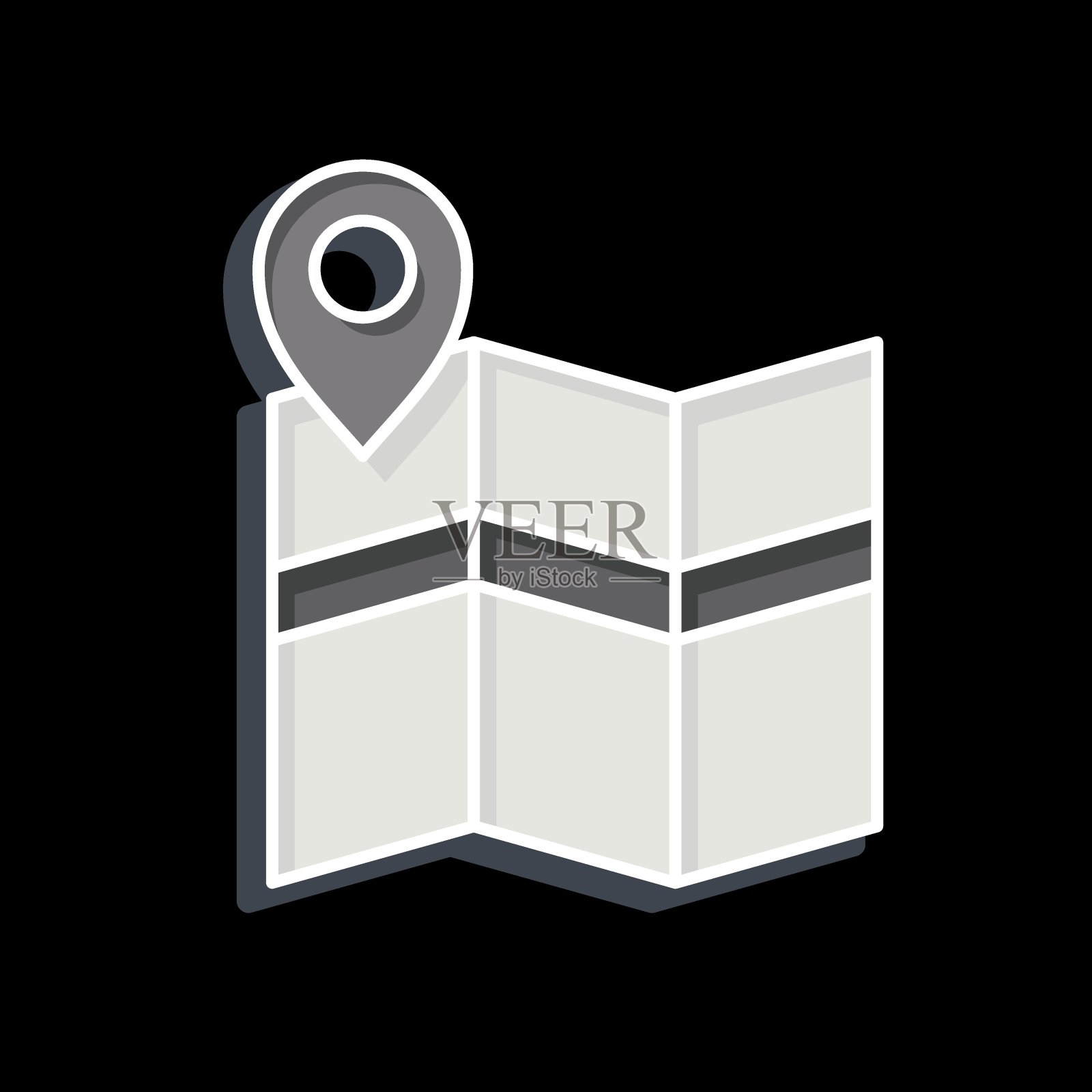 图标地图搜索。与导航符号相关。光滑的风格。简单的设计说明插画图片素材