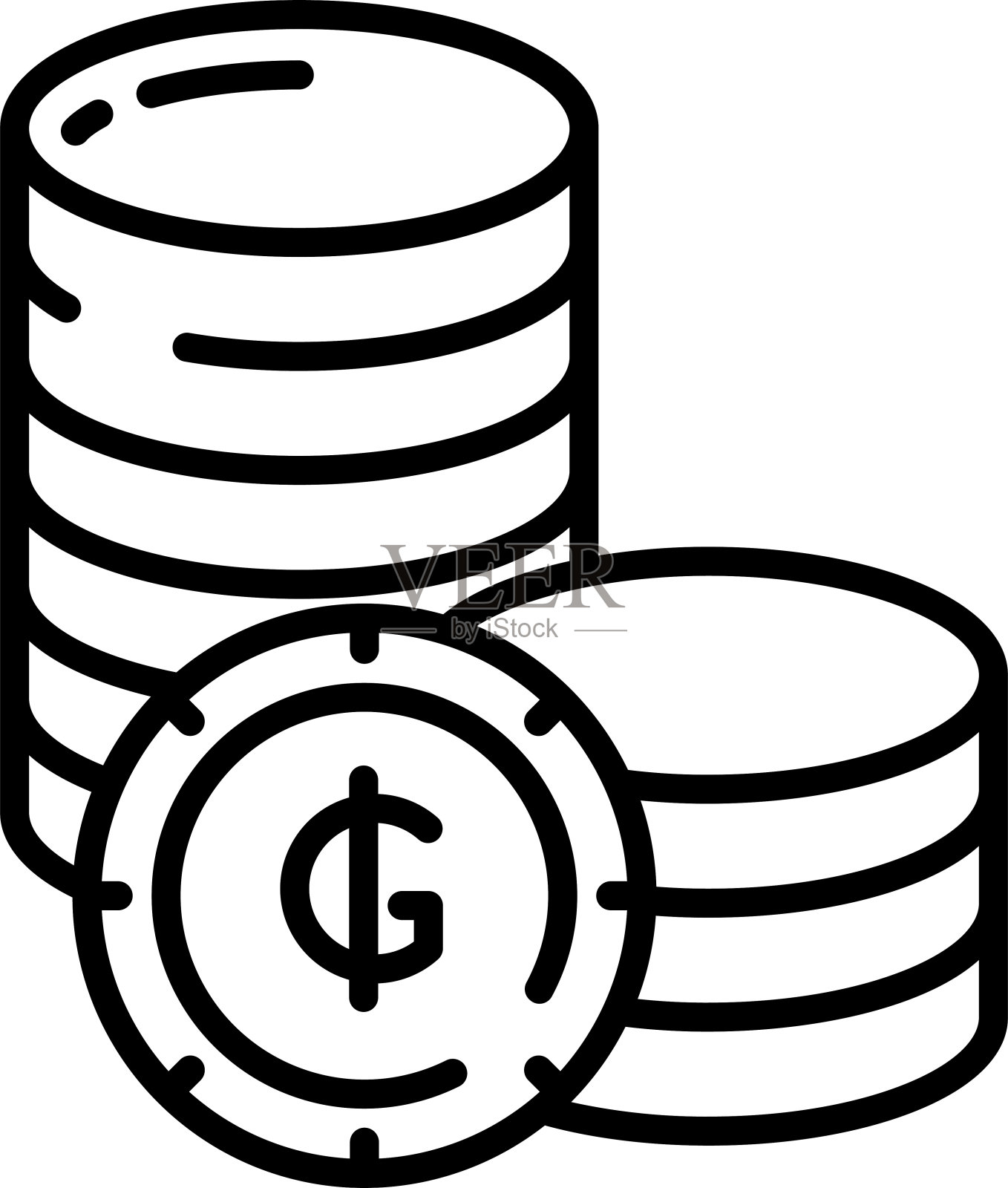 瓜拉尼硬币轮廓矢量插图插画图片素材