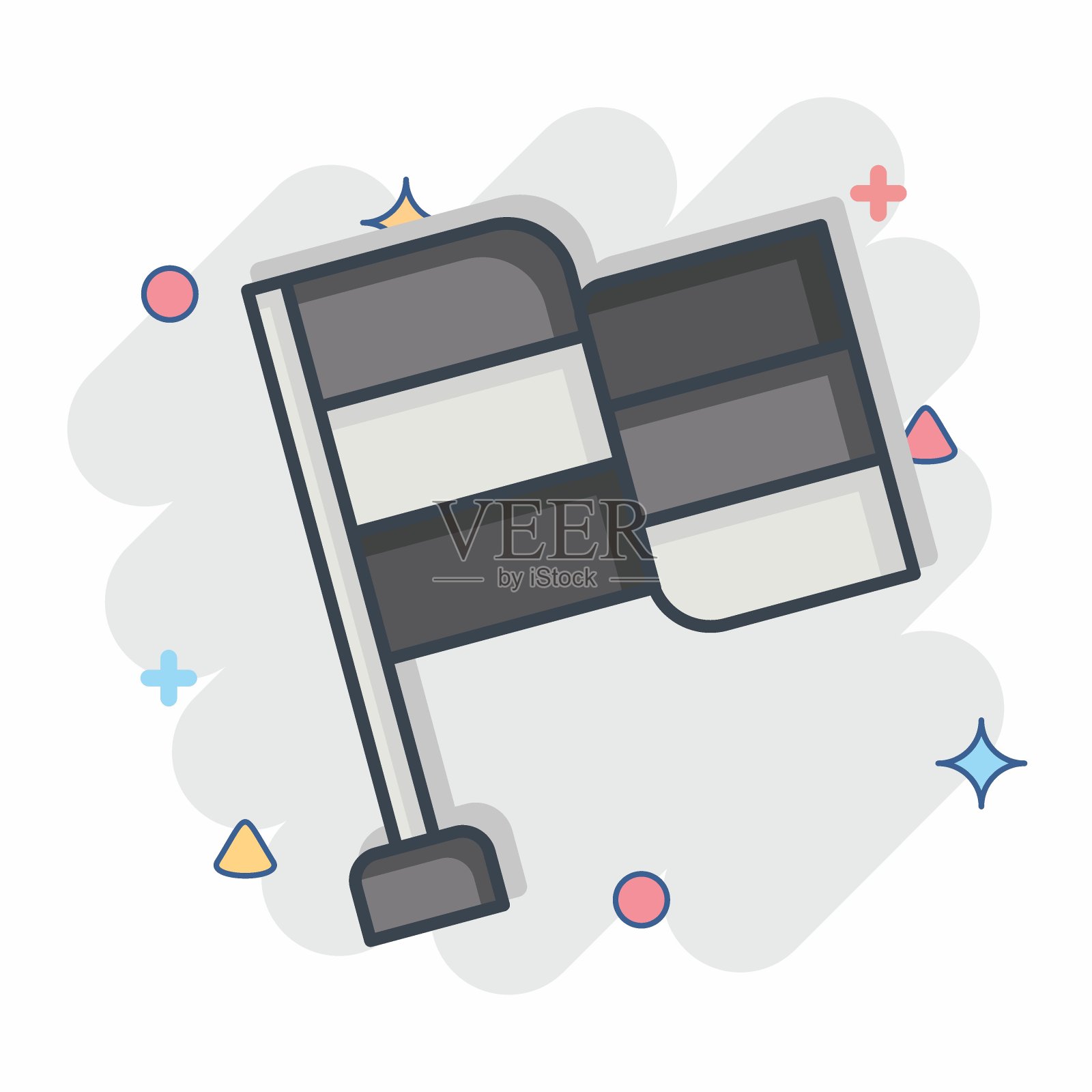 图标标记。与导航符号相关。漫画风格。简单的设计说明插画图片素材