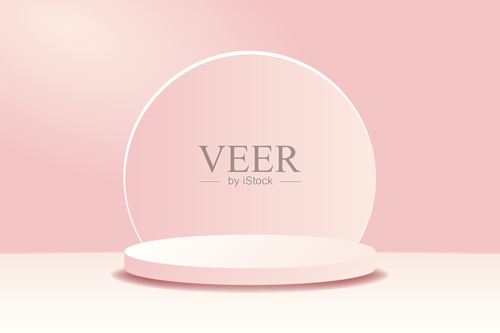 软粉色抽象背景与讲台的产品广告插画图片素材