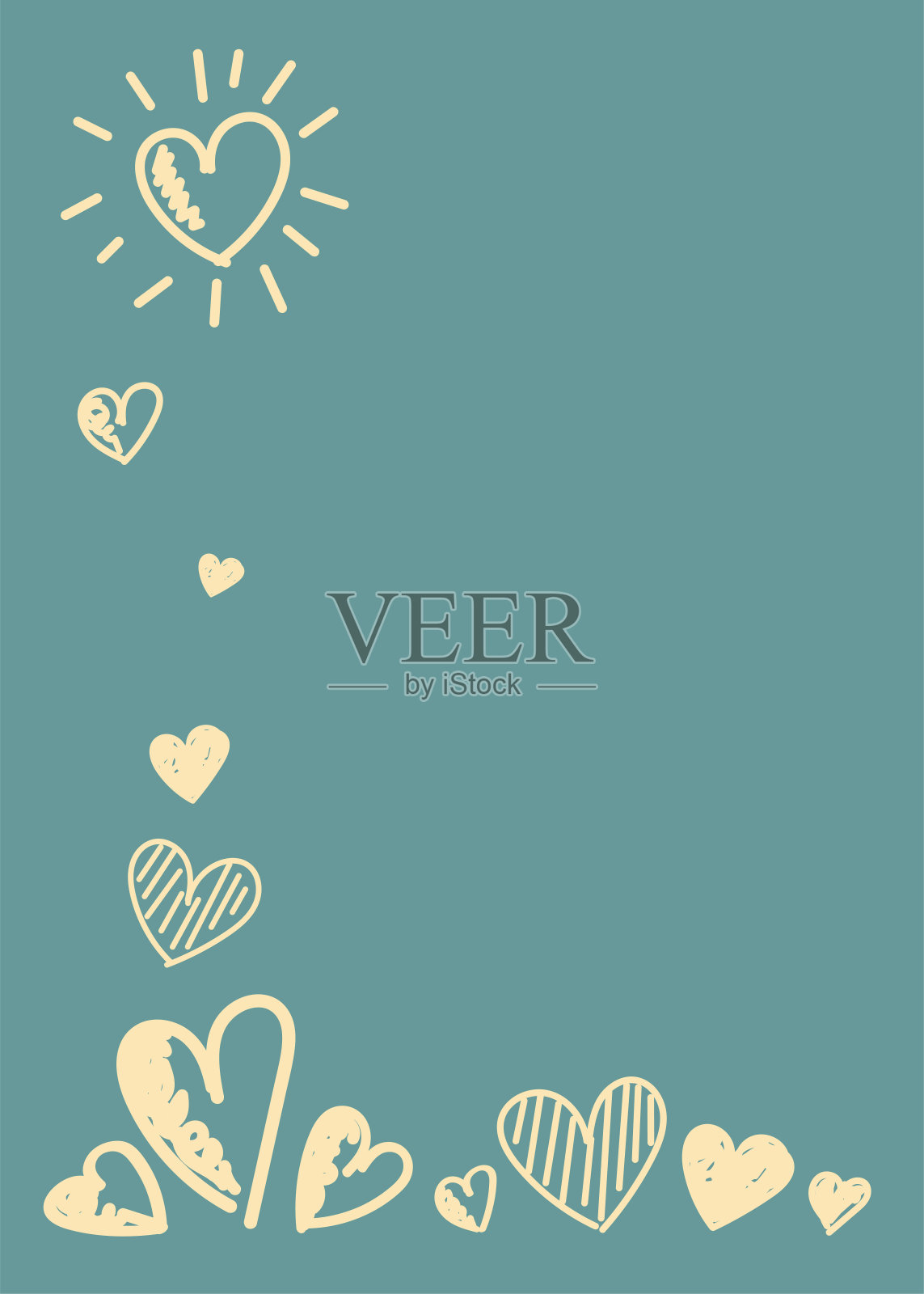 黄色心框插画图片素材