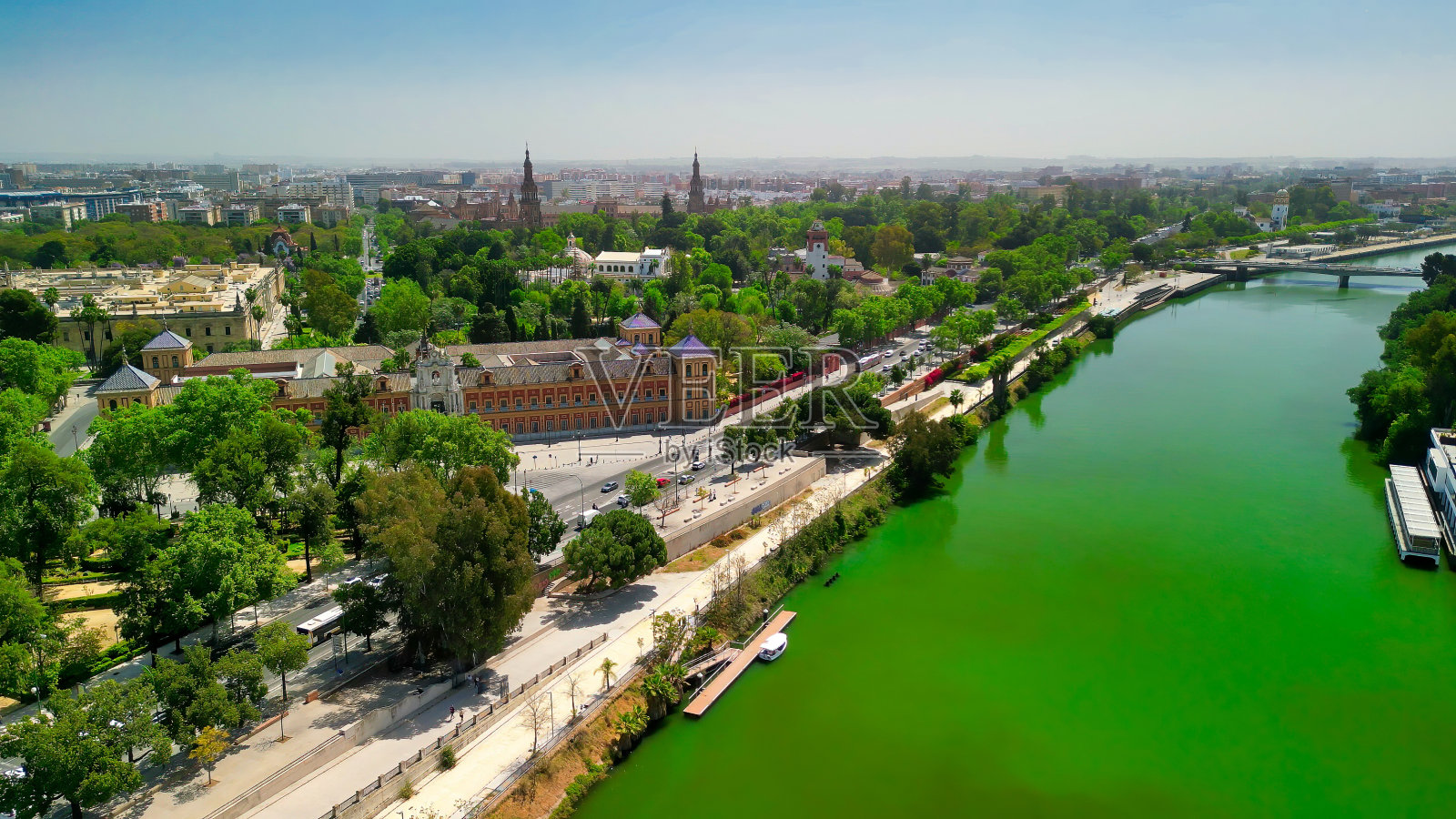 安达卢西亚塞维利亚鸟瞰图。西班牙南部照片摄影图片