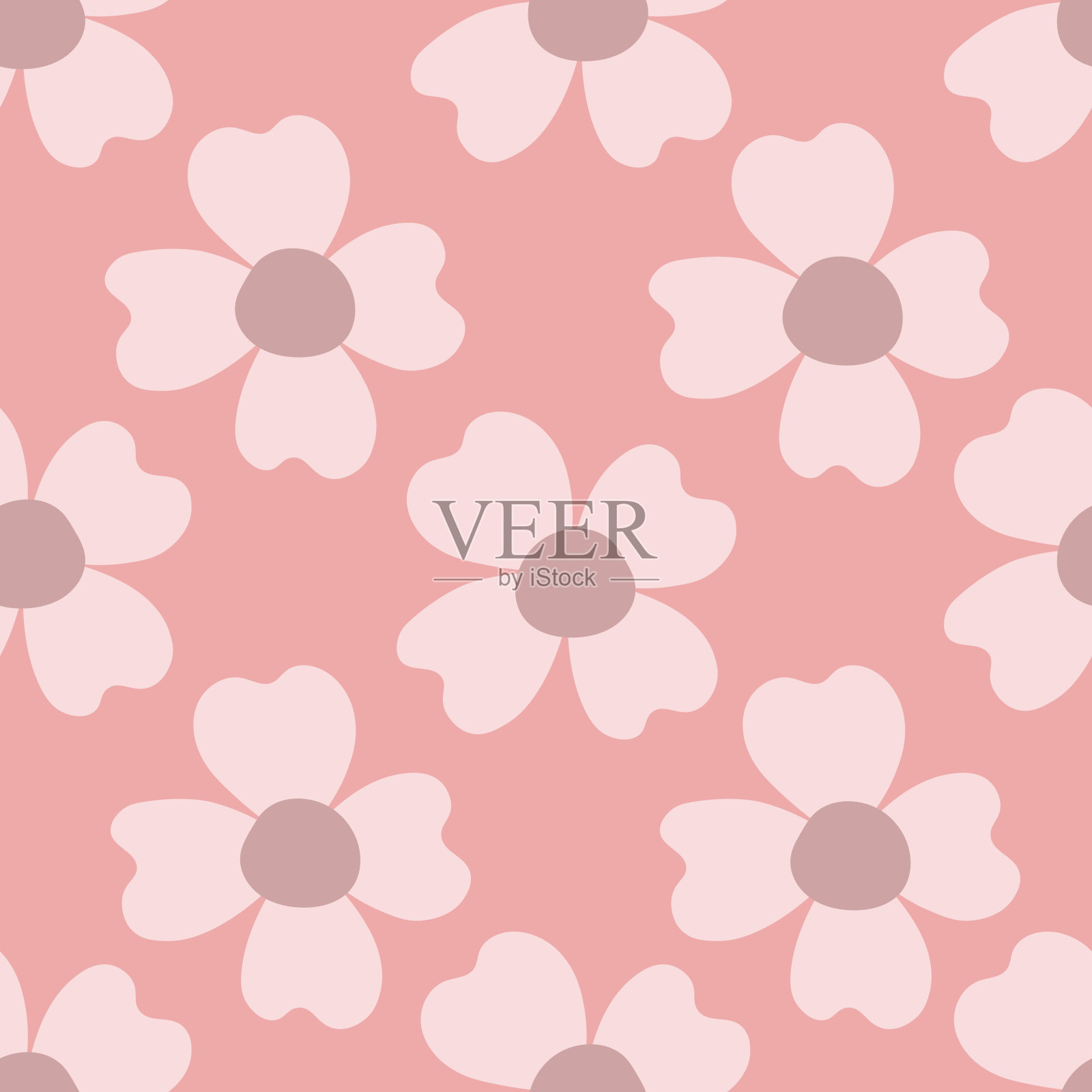 粉彩花朵无缝图案粉红色插画图片素材