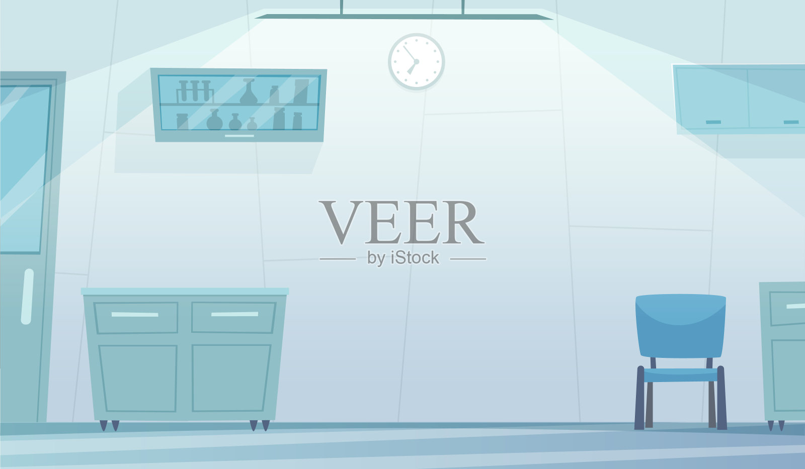 医疗柜室内医疗诊所柜体内部矢量图插画图片素材