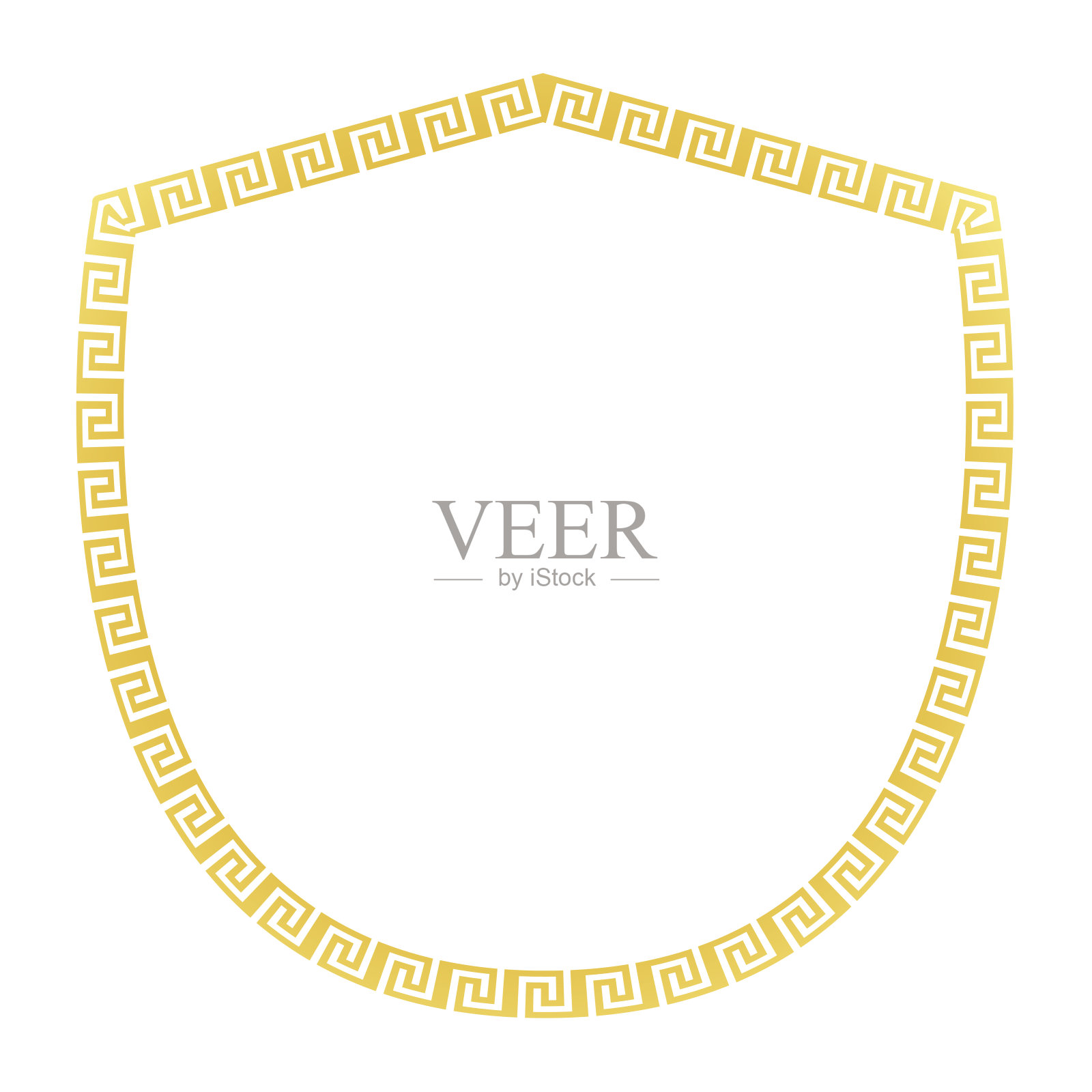 希腊黄金方形复古框架水平框架复古希腊关键图案希腊fret豪华黄金画框金色边框复古徽章装饰复古徽章元素插画图片素材