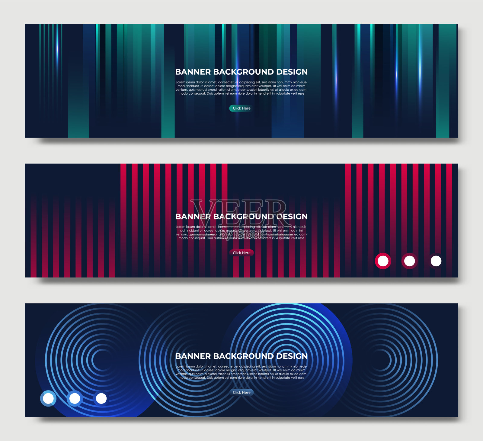 一套现代抽象的网页横幅设计模板，暗黑色的背景。可以用于登录页，书籍封面，小册子，传单，杂志，任何品牌，横幅，标题，演示文稿和壁纸背景插画图片素材