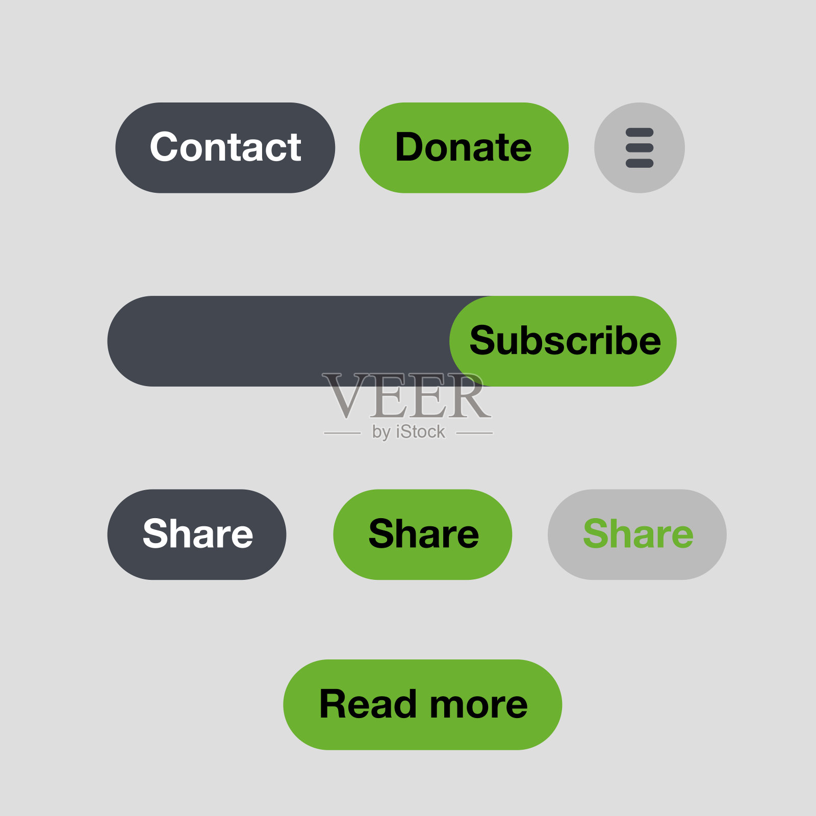 现代网页按钮设置明亮的颜色插画图片素材