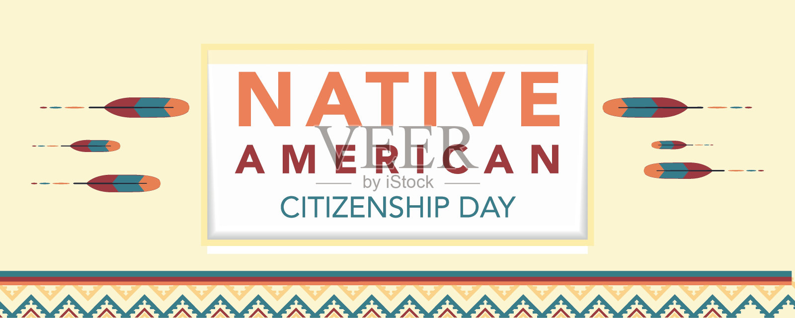 6月2日庆祝美国印第安公民日。印第安人日。美国原住民日概念横幅，海报，贺卡，庆祝活动等。土著人民符号矢量插图。插画图片素材