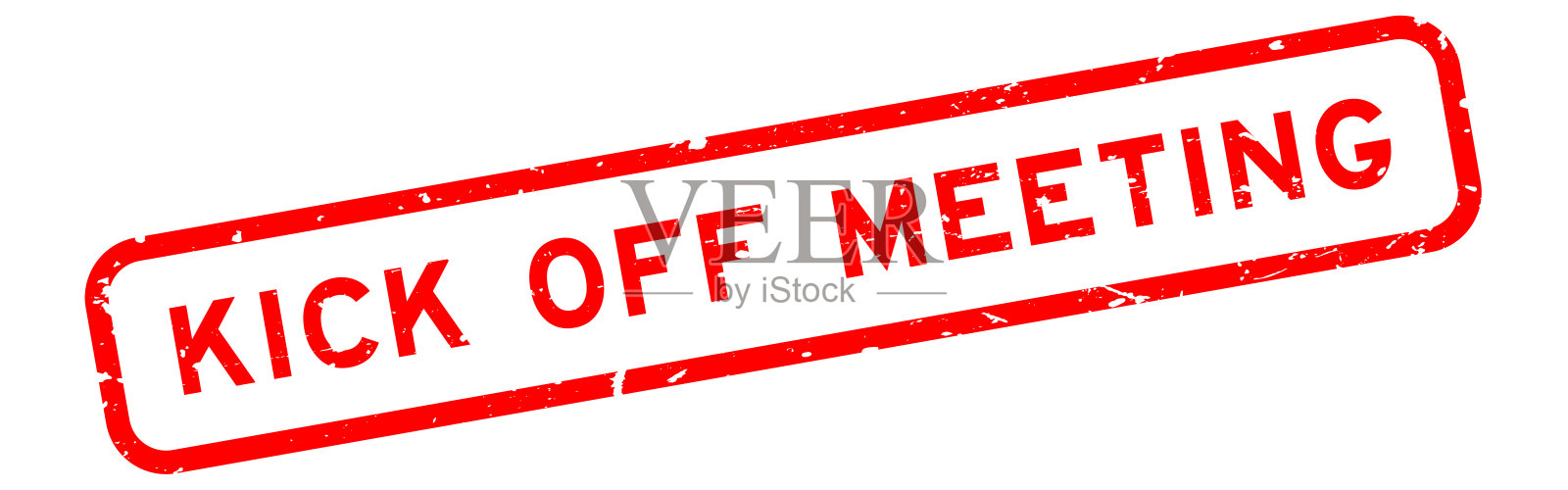 垃圾红色开球会议字方橡胶密封印章在白底插画图片素材