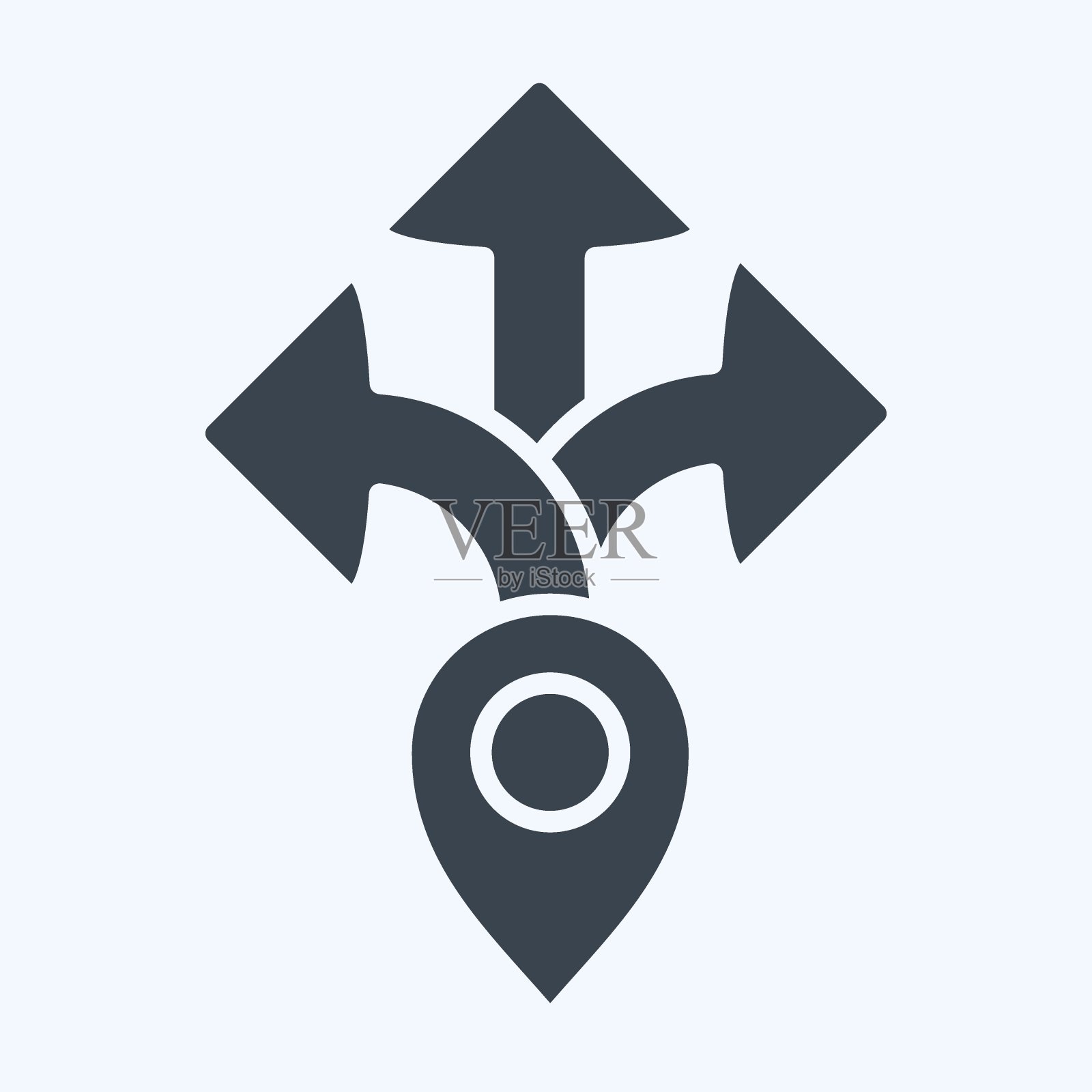 图标的方向。与导航符号相关。字形风格。简单的设计说明插画图片素材