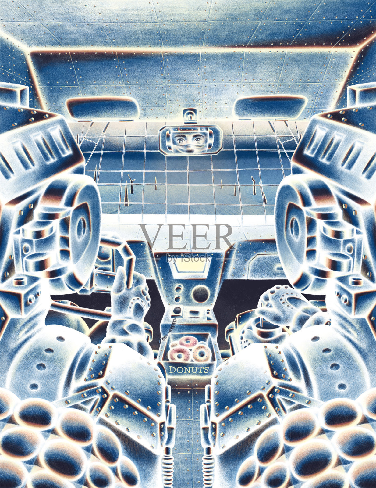 装甲车里的特种部队插画图片素材