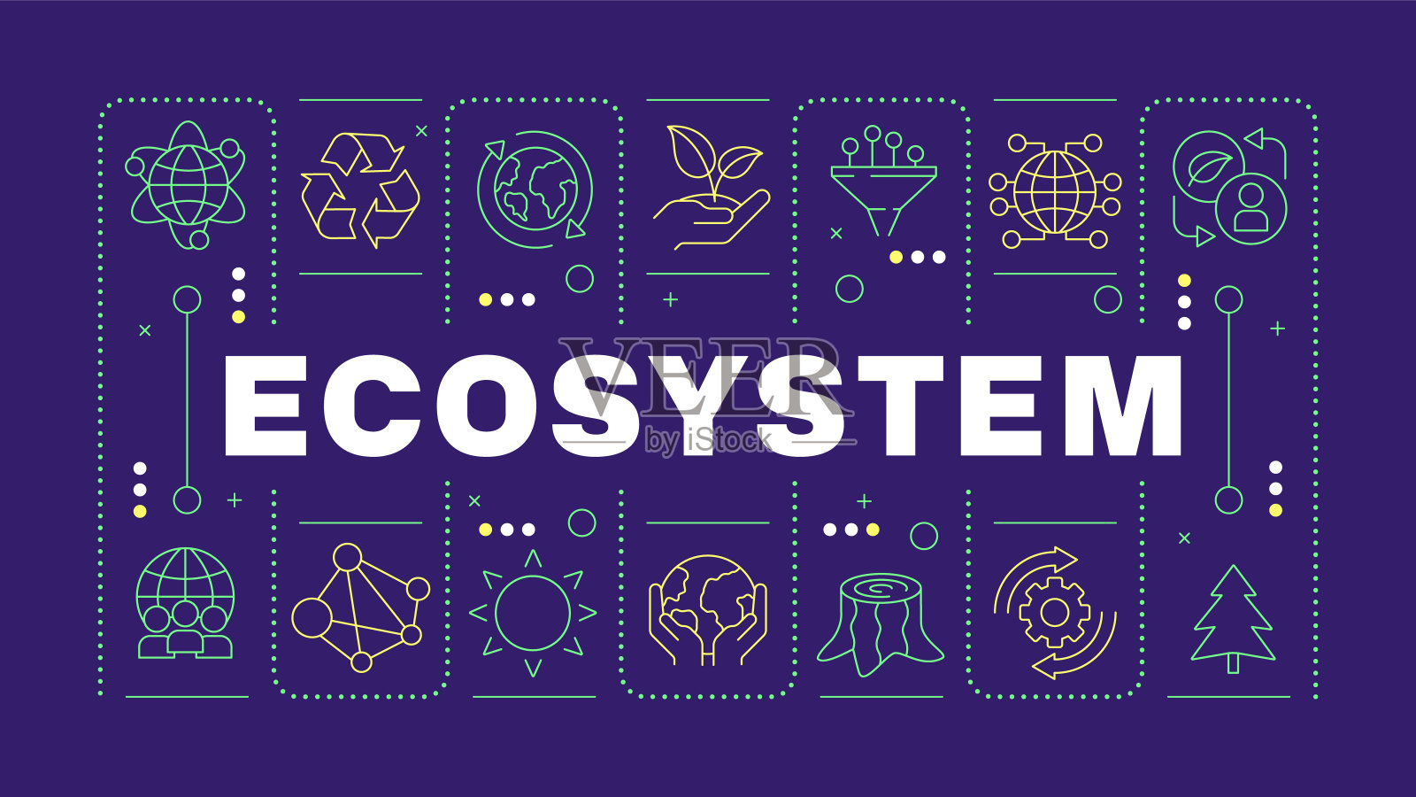 生态绿字概念插画图片素材